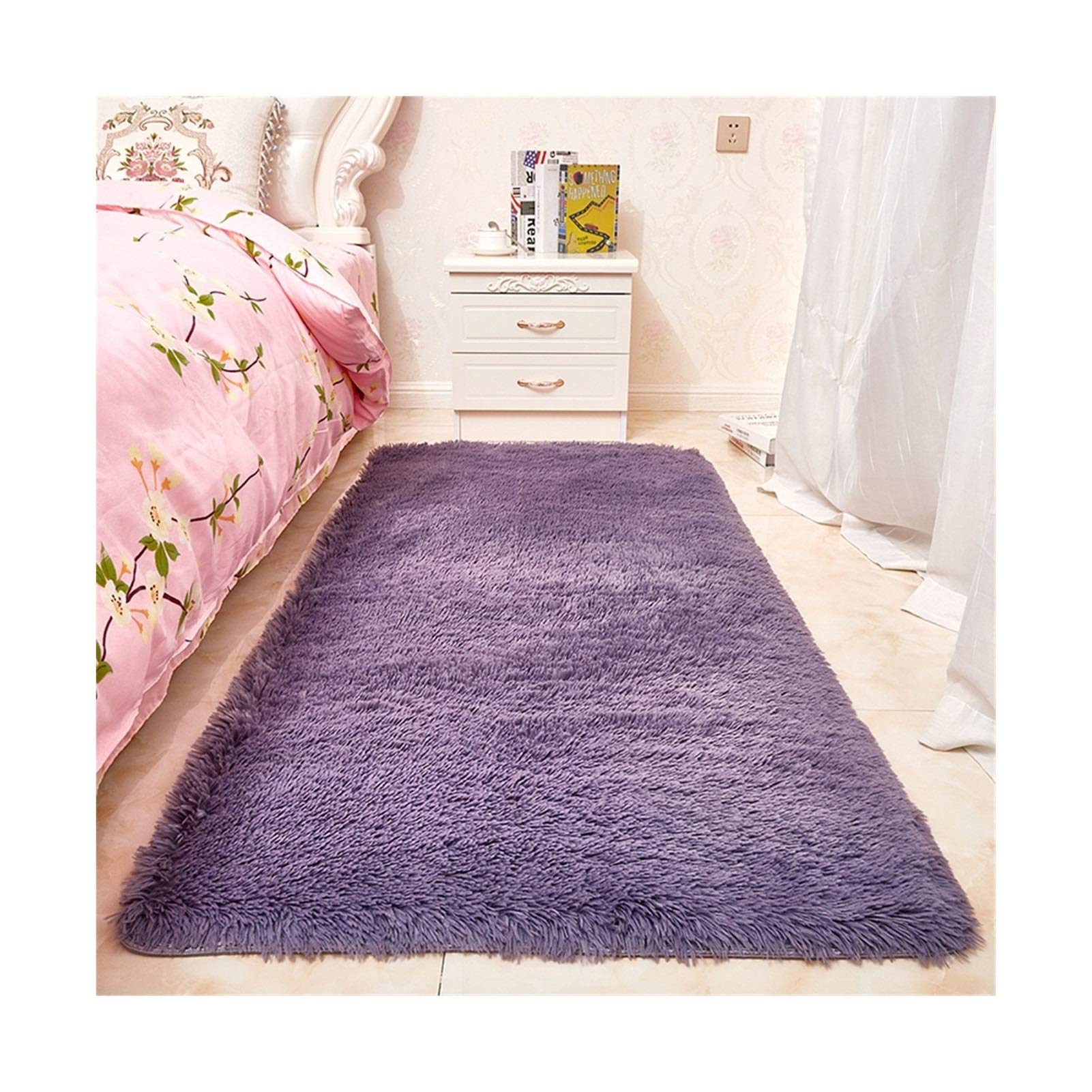 Ultra Soft Modern Fluffy Area Rugs - Washable Indoor Rug 2x4 Meters, Dark Gray - Perfect for Living Room, Bedroom & Nursery Decor