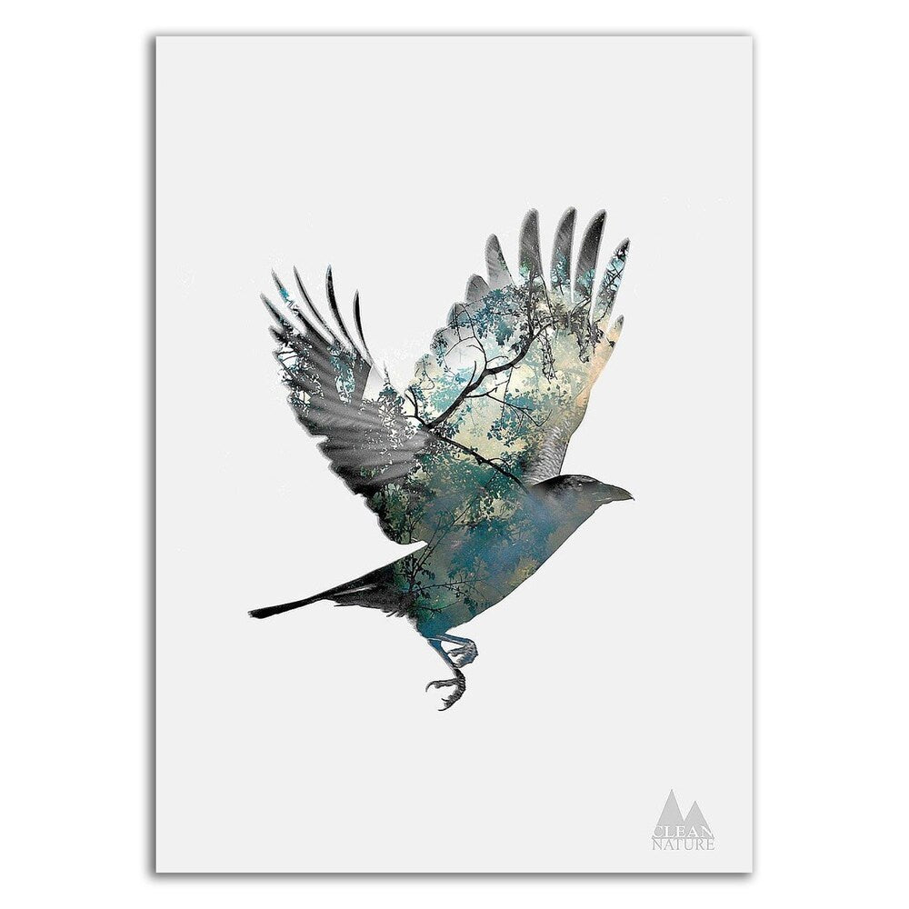 Bird by Clean Nature - Premium Canvas Wall Art Print, Ready to Hang - Perfect for Living Room, Bedroom & Office Decor