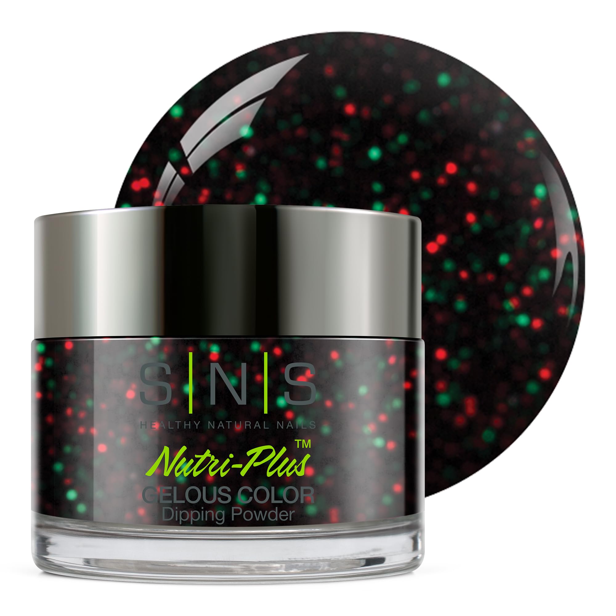 **SNS Nail Dip Powder - Gelous Color Dipping Powder in Yukon Do It (Black Glitter) - Long-Lasting 14-Day Dip Nail Polish - Low Odor, No UV Lamp Needed - 1 oz - Perfect for Salon & At-Home Manicures**