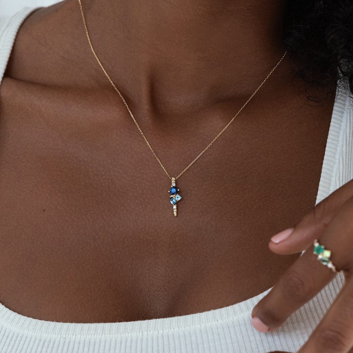 Ocean Starry Cluster Necklace - Elegant Celestial Jewelry for Women, Perfect for Evening Parties, Date Nights & Special Occasions