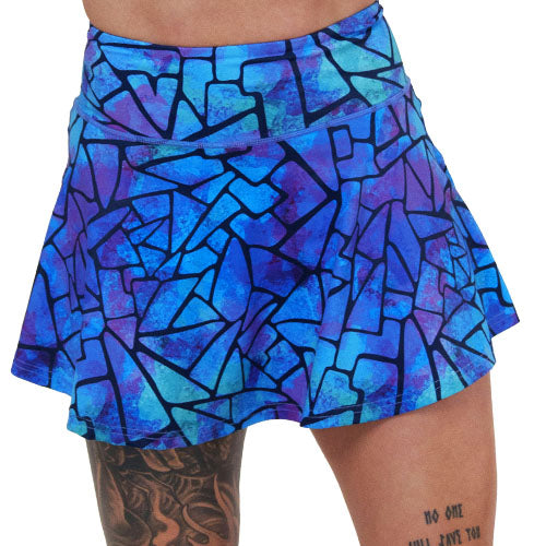 Stained Glass Print Skirt | Flowy A-Line Skirt for Women | Perfect for Summer, Beach, and Casual Outfits