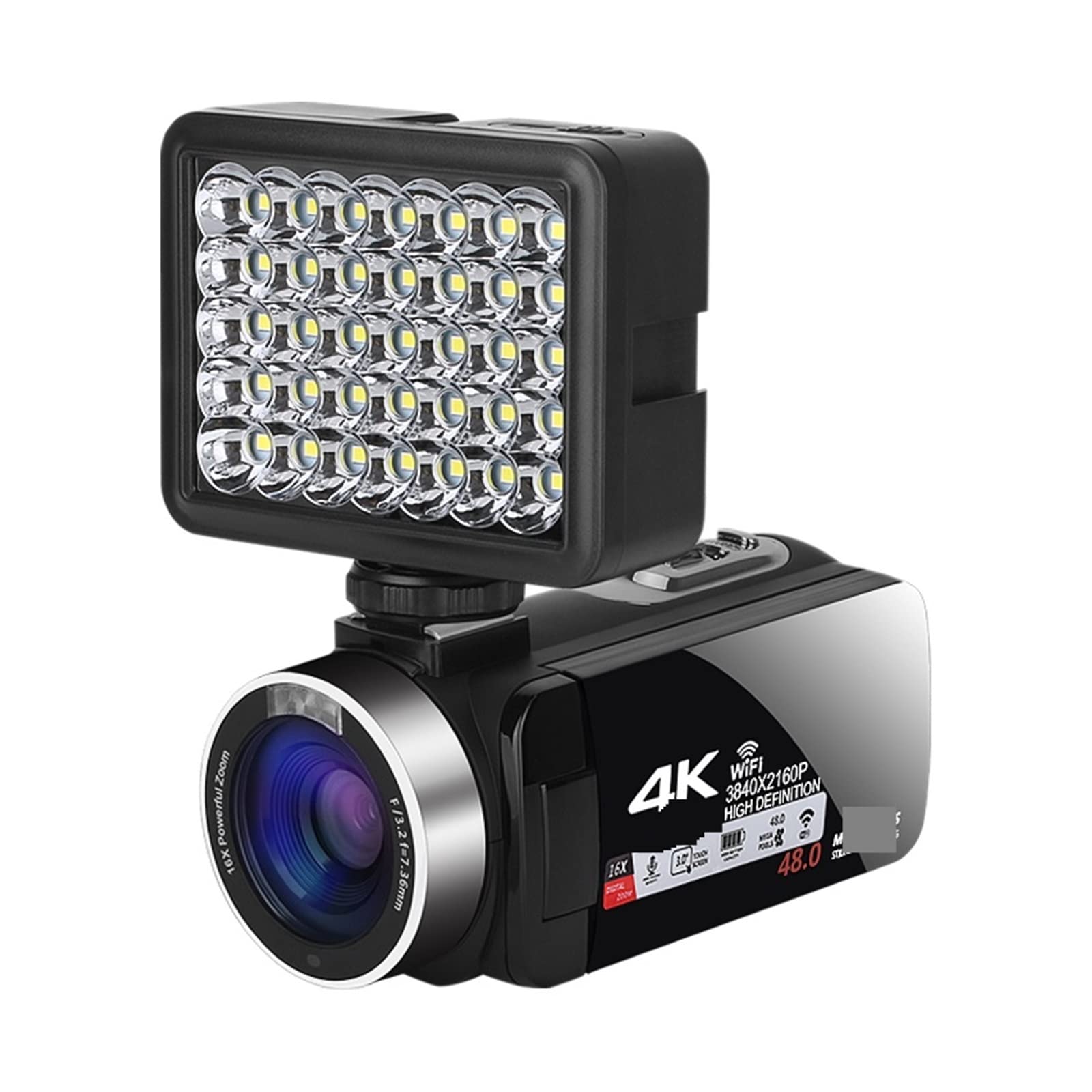 **AUBEST 4K Digital Video Camera Camcorder with Fill Light & 16X Zoom - Professional Vlogging Kit for YouTube, Live Streaming, Travel & Photography (No SD Card Included)**