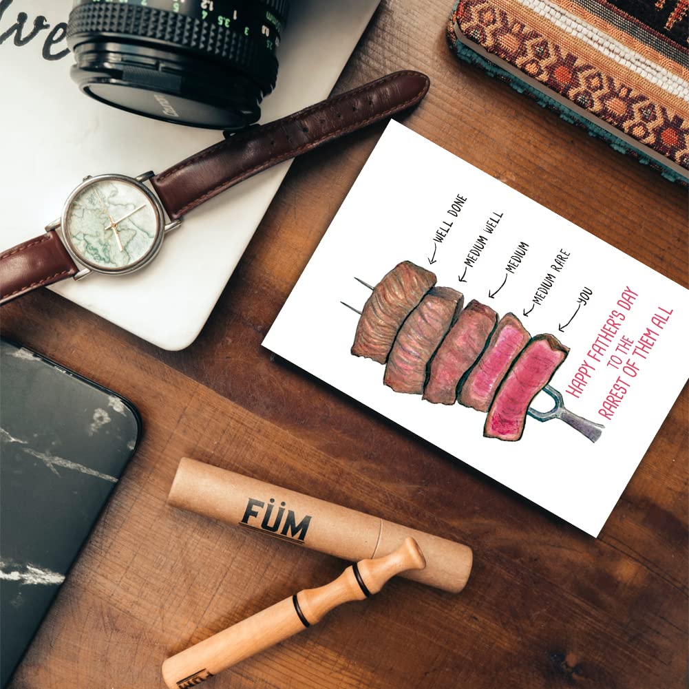 Funny Father's Day Card from Daughter or Son - Naughty Steak Sarcastic Birthday Greeting Card for Dad | Unique Blank Card for Daddy | Perfect for Father's Day, Birthday & Special Occasions