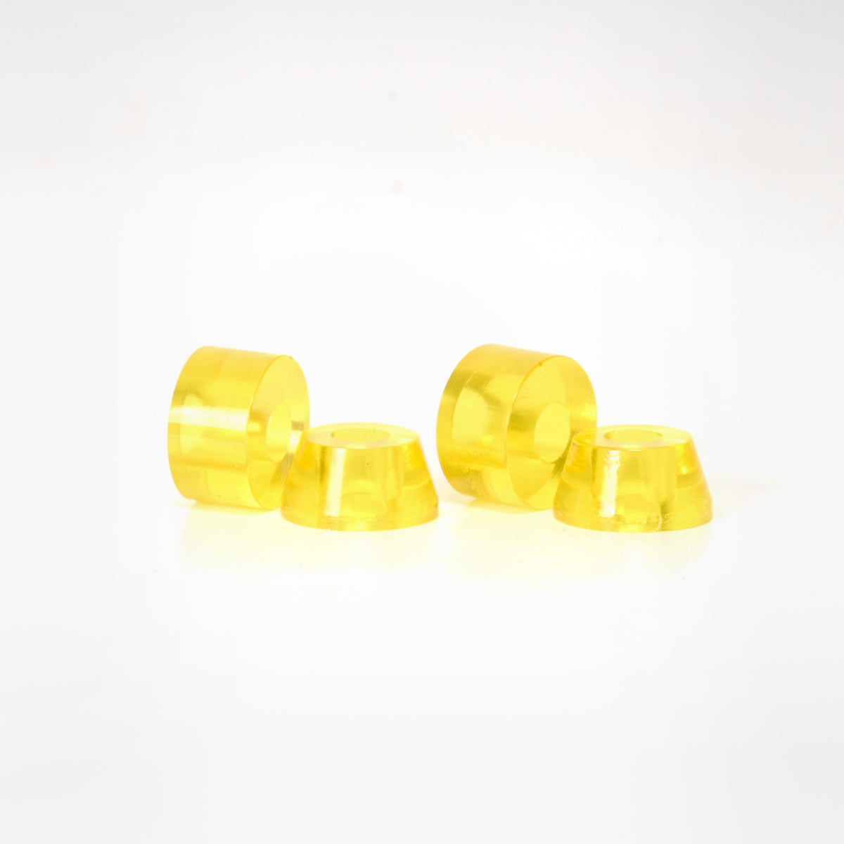 Rookie Conical & Barrel Bushings - 2 Pack Clear Yellow Skateboard Truck Bushings for Smooth Turns & Stability - Perfect for Skateboarding, Longboarding & Cruising