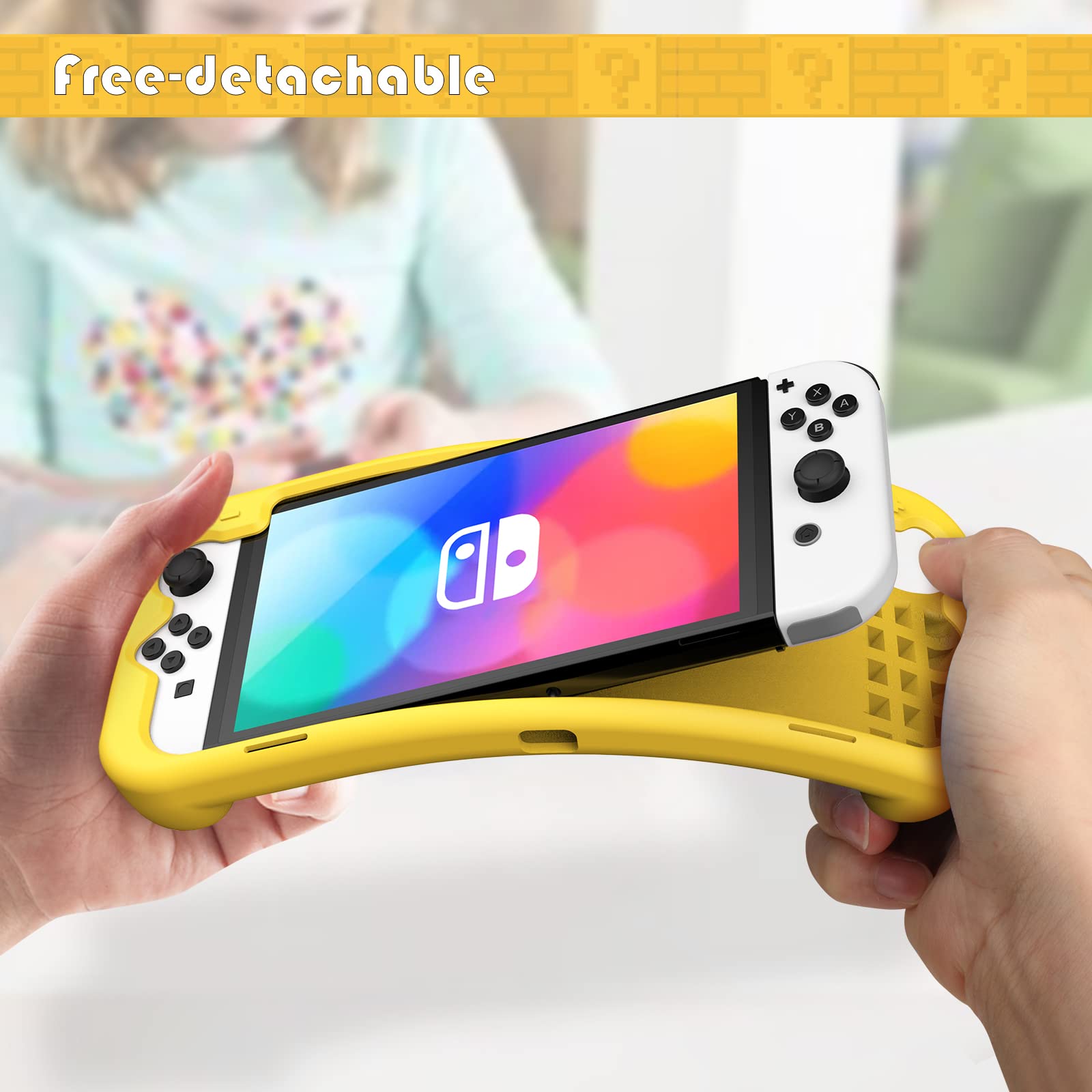 Premium KENOBEE Silicone Protective Case for Nintendo Switch OLED Model 2021 - Soft Ergonomic Grip Cover with Shock Absorption & Anti-Scratch Design for Switch OLED Console 7.0