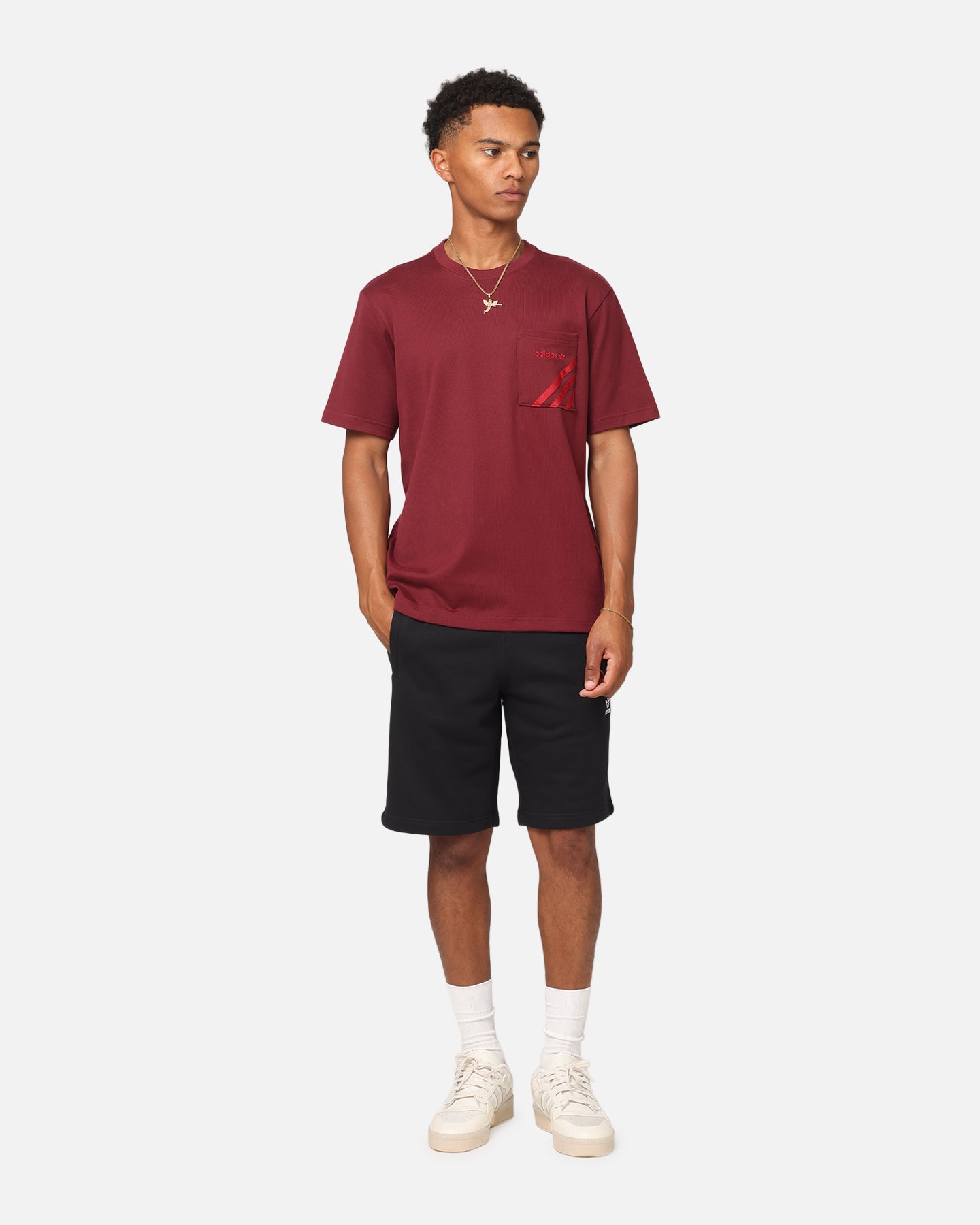 Adidas Men's Pocket T-Shirt - Shadow Red | Comfortable Casual Tee for Everyday Wear, Gym & Outdoors