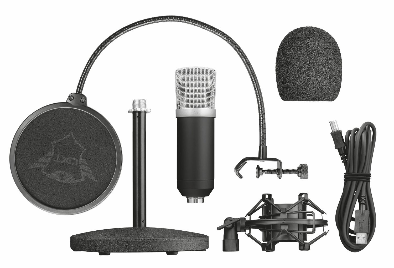 Trust Gaming GXT 252 Emita USB Microphone - Professional Cardioid Condenser Mic for PC, PS4, PS5, Gaming, Streaming, Podcasts & YouTube (Black) | Crystal Clear Voice Capture for Twitch Streamers, Vloggers, Online Gamers & Home Studio Recording | Perfect for Live Broadcasts, Voiceovers, Zoom Meetings & Remote Work