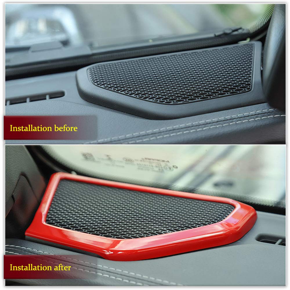 Jeep Wrangler JL JLU & Gladiator JT A-Pillar Speaker Cover Trim - Interior Accessories for 2018-2024 Models (Red) | Custom Car Decor Upgrade for Enhanced Style & Protection