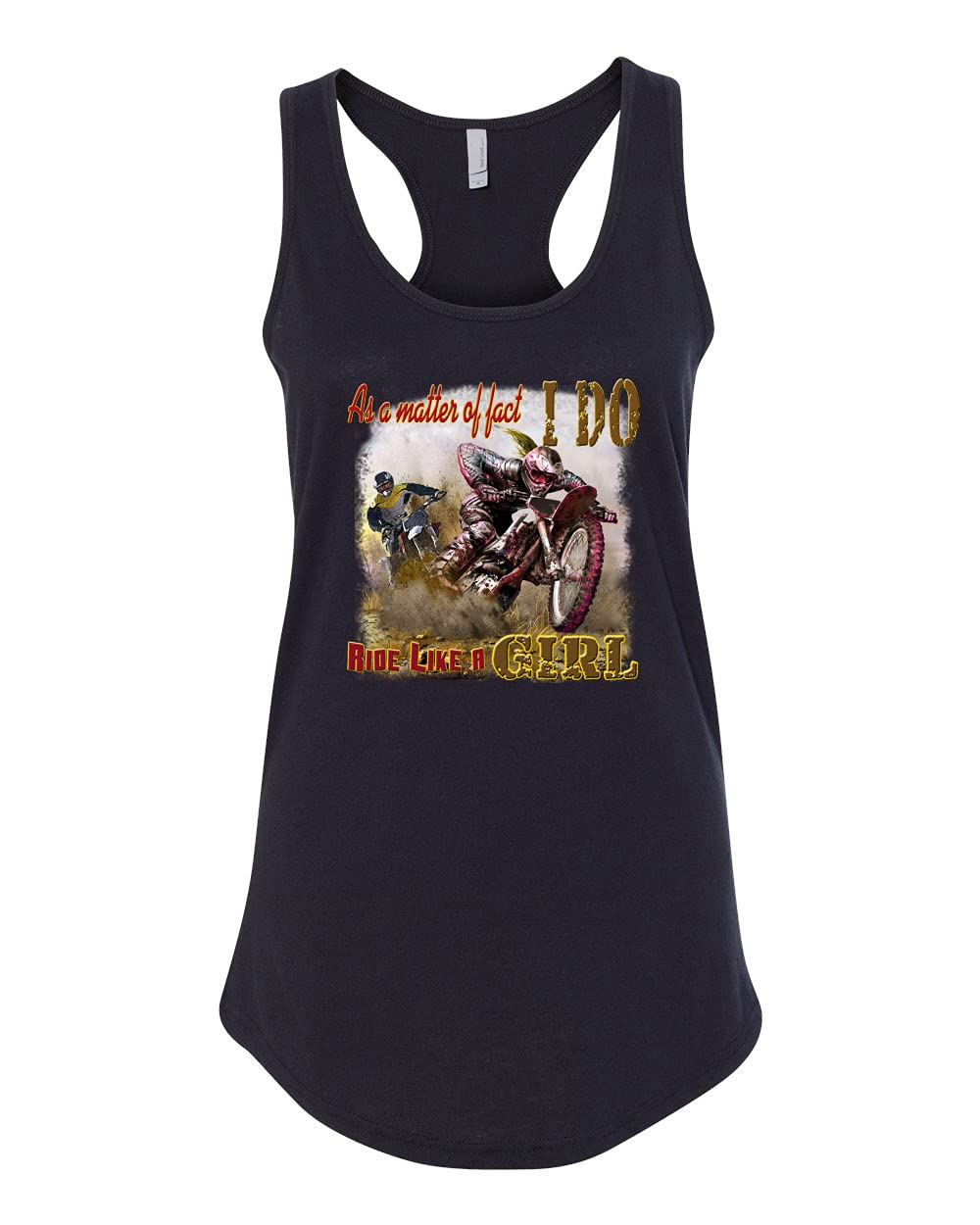 Biker Girl Tank Top - 'I Do Ride Like A Girl' Graphic Racerback Shirt for Women - Perfect for Motorcycle Rides, Car Shows & Casual Outfits