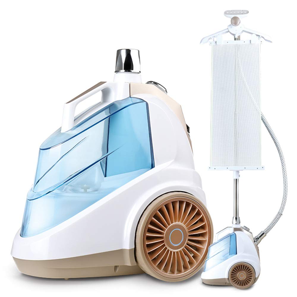 2350W High Efficiency Handheld Garment Steamer with Multi-Function Hanger, 4-Section Telescopic Rod & Hot Wheels - 2L Champagne Gold - Perfect for Travel, Home Use, and Professional Clothing Care