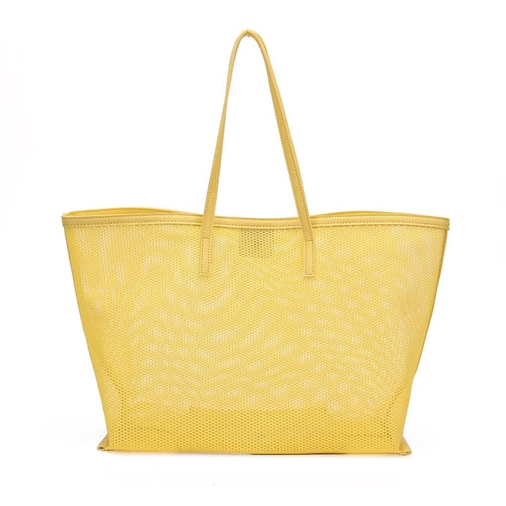 Large Mesh Beach Tote Bag for Women - Summer Waterproof Swimming & Travel Shoulder Bag (36x18x30cm) - Perfect for Pool, Gym, Seaside & Vacation Outings
