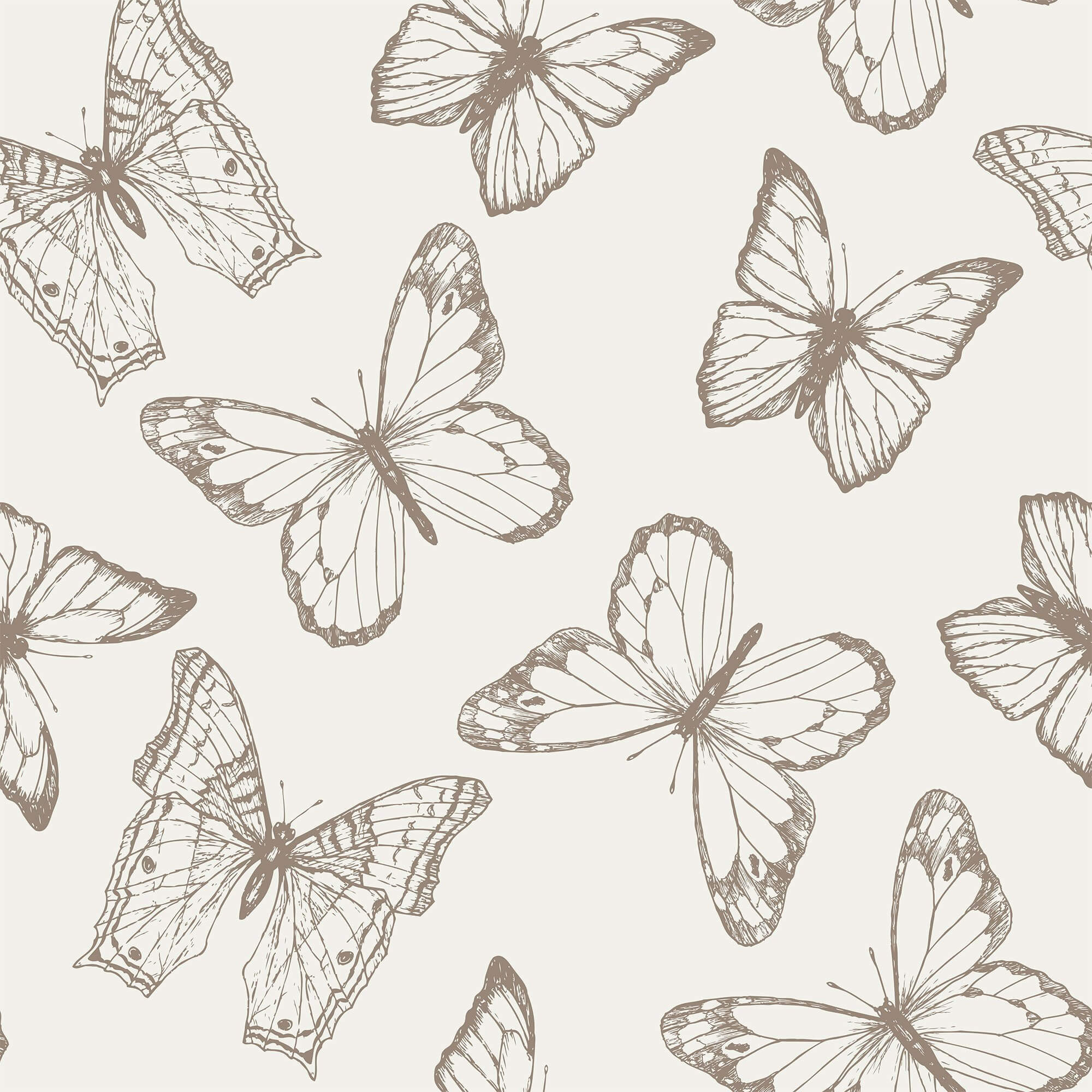 Tan Botanical Animal Peel and Stick Removable Wallpaper 7507 - Self-Adhesive Wall Decor for Nursery, Bedroom & Home Office