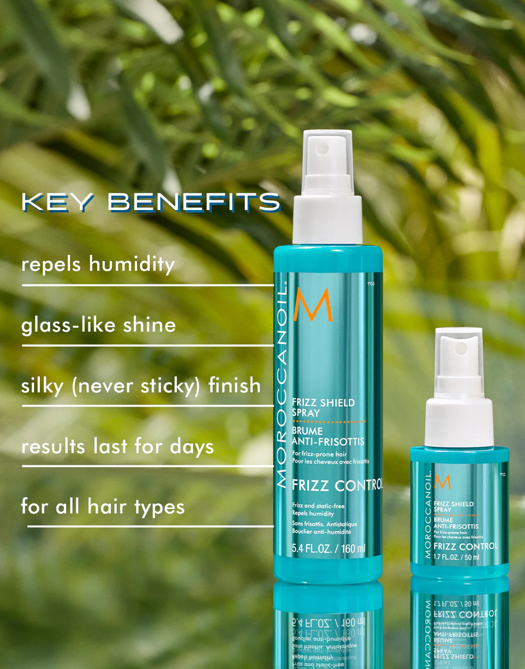 Frizz Shield Hair Spray - Anti-Frizz & Humidity Protection for Smooth, Shiny Hair | Perfect for Daily Styling & Outdoor Activities