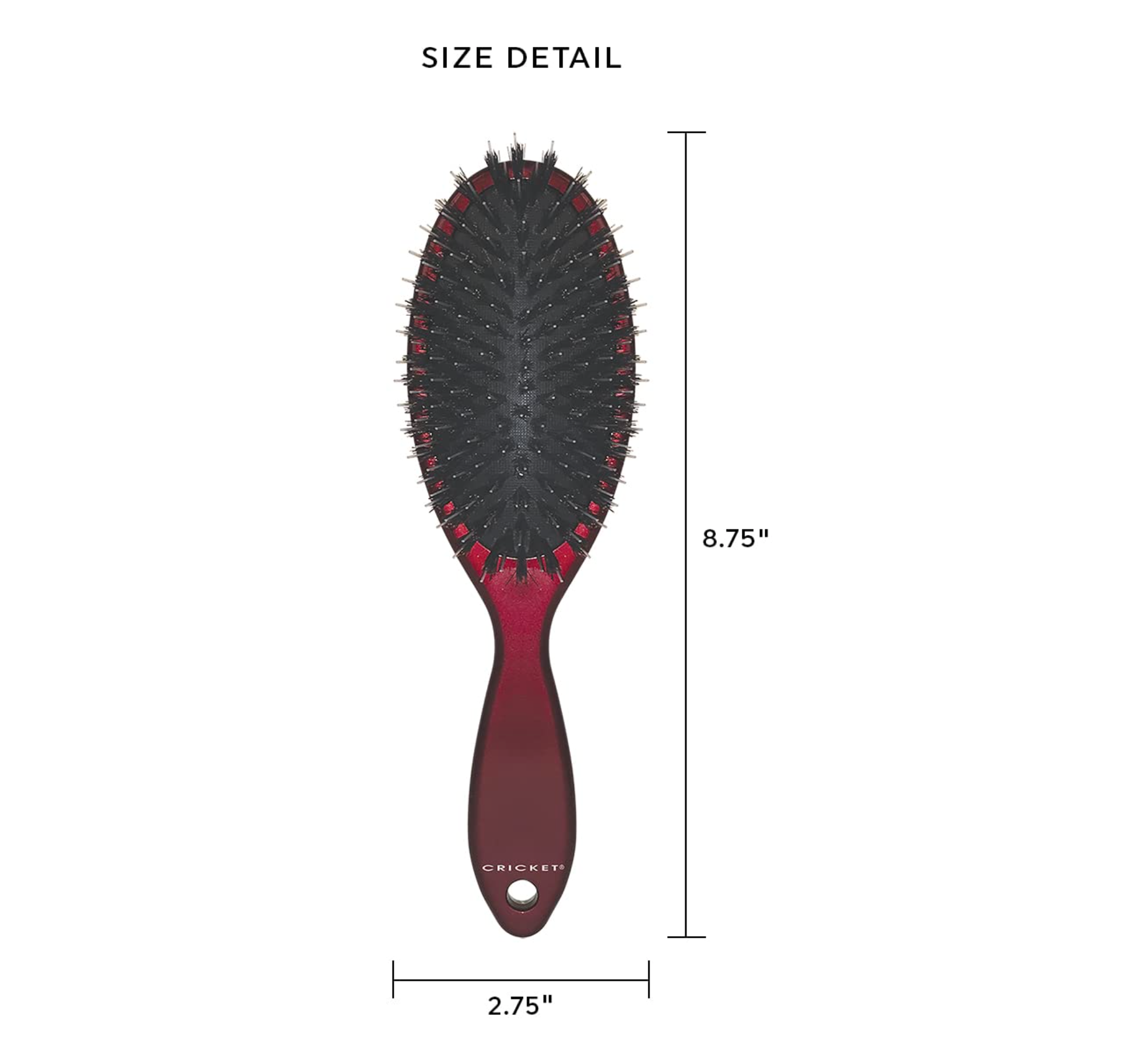 Premium Cricket Smoothing Boar & Nylon Hair Brush - Detangling & Styling Brush for Smooth, Shiny Hair - Perfect for Daily Use, Salon Styling & Travel