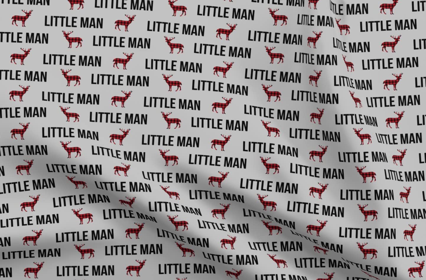 Little Man Boy Plaid Deer Buck Nursery Winter Print Upholstery Velvet Fabric by The Yard - Spoonflower Fabric for Home Decor, Apparel & DIY Projects (Perfect for Curtains, Pillows & Baby Clothing)