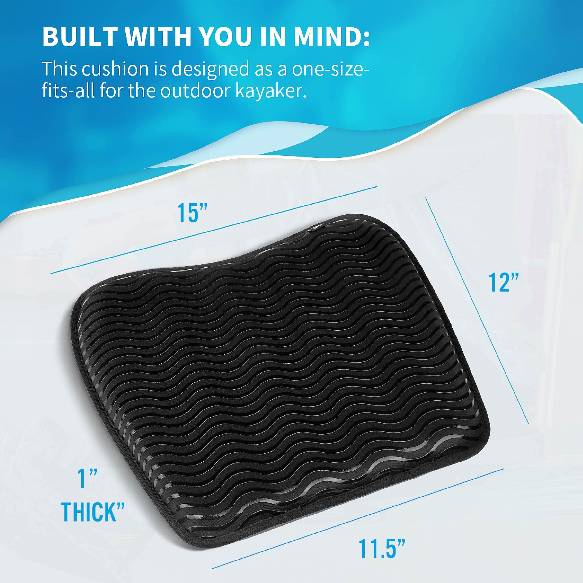 **Anti-Slip Kayak Seat Cushion (2 Pack) – Waterproof & Comfortable Kayak Accessories for Fishing, Ocean, Pedal Kayaks, Canoes & Boats – Ideal for Outdoor Adventures & Water Sports**