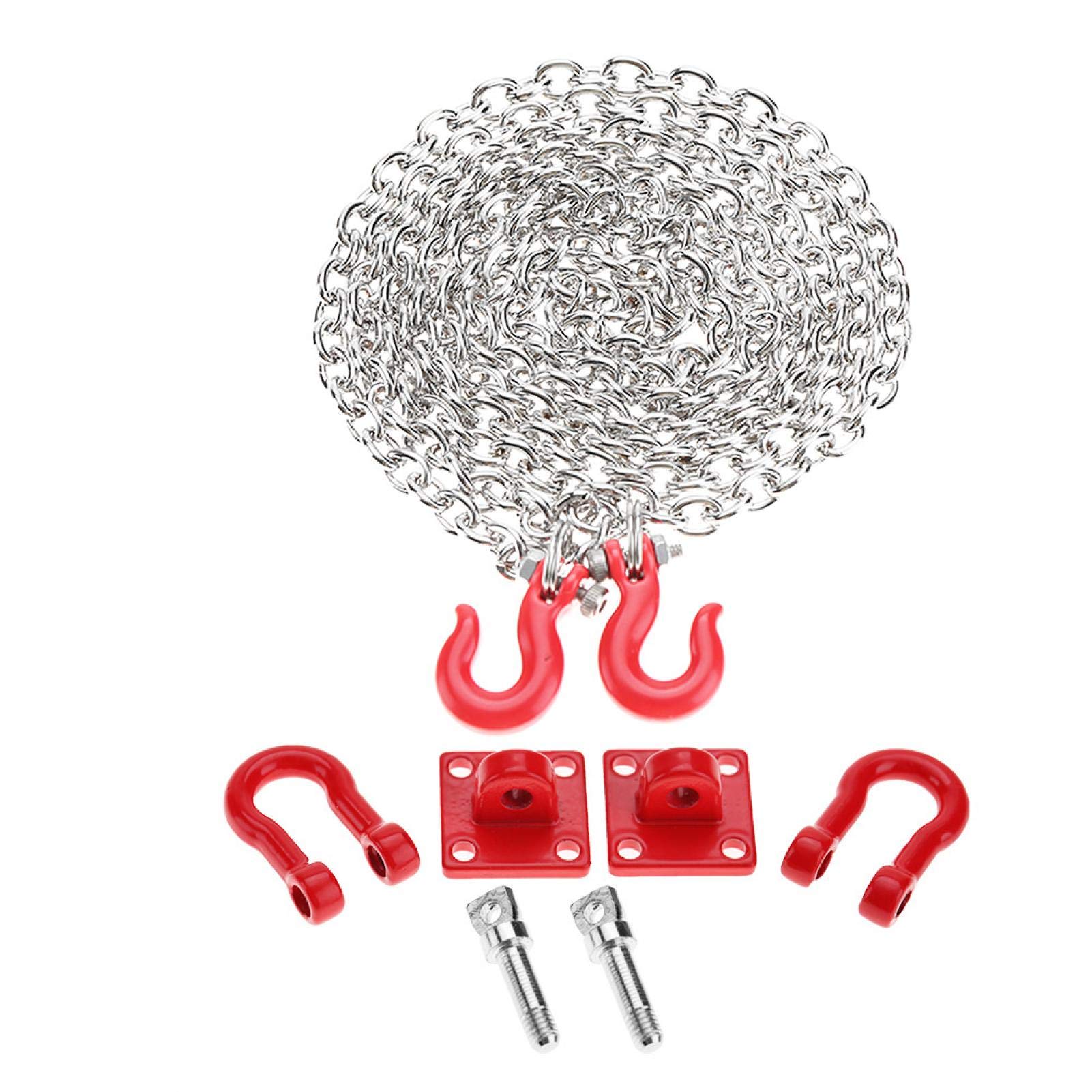 1/10 Scale RC Tow Hook & Tow Chain - Heavy Duty Trailer Accessories for RC Cars, Crawler Trucks - Perfect for Off-Road Recovery & Towing Scenarios