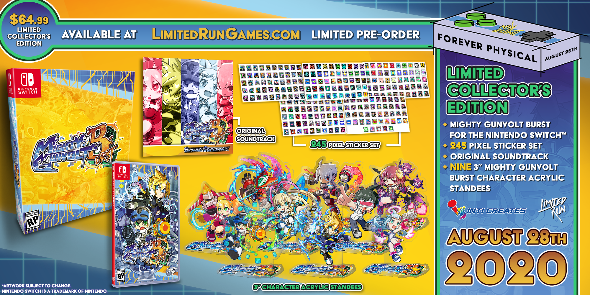 Mighty Gunvolt Burst Collector's Edition - Nintendo Switch Limited Run #82 - Rare Physical Copy for Game Collectors - Perfect for Retro Gaming Enthusiasts and Gift Giving