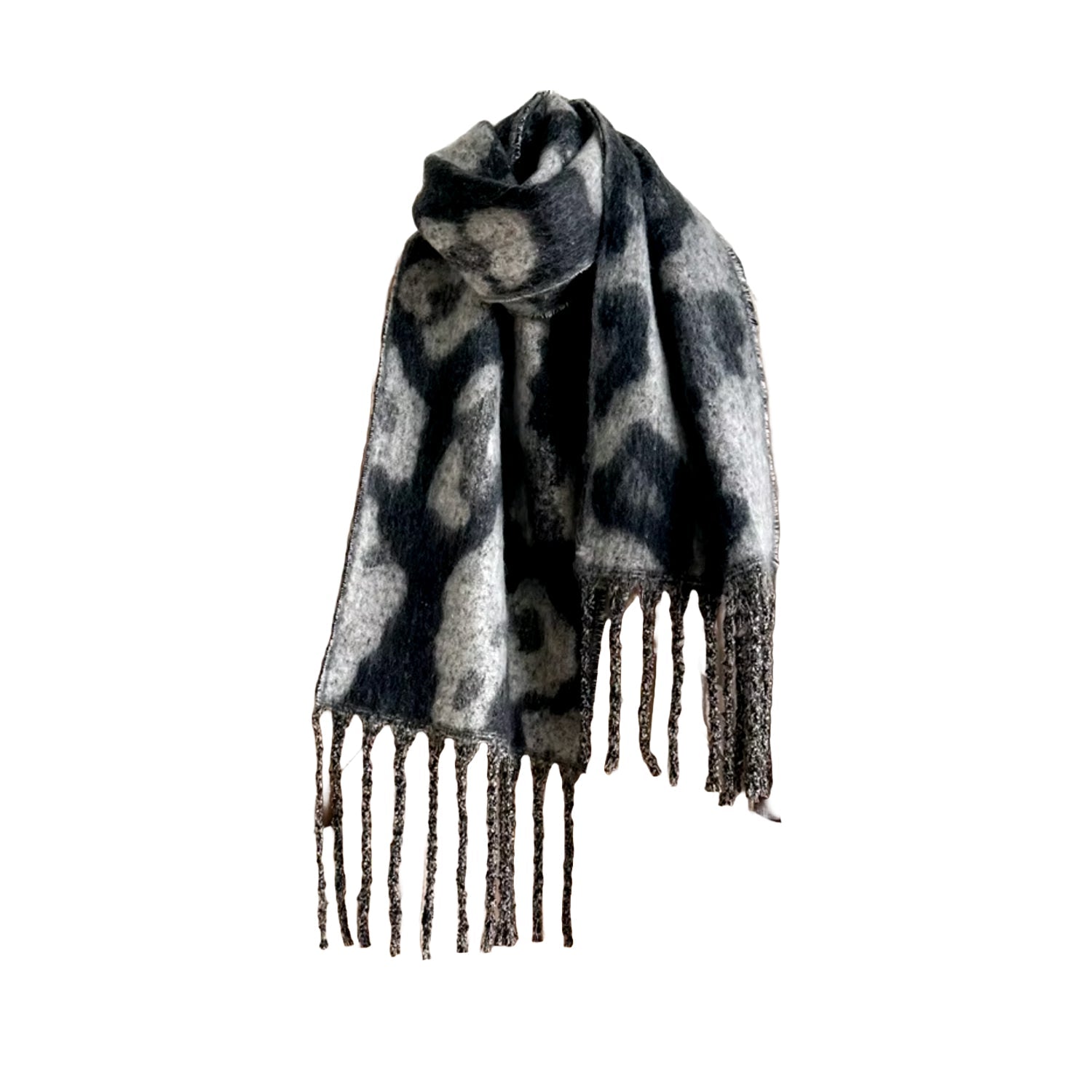 FLOOF Soft Plush Leopard Print Blanket Scarf - Cozy Winter Wrap for Women & Men - Perfect for Travel, Home, and Outdoor Activities
