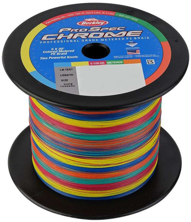 Berkley ProSpec Chrome Premium Hollow Braid Fishing Line - 10lb to 150lb Test, Multiple Colors for Saltwater & Freshwater Fishing - Ideal for Trolling, Casting, and Deep Sea Angling
