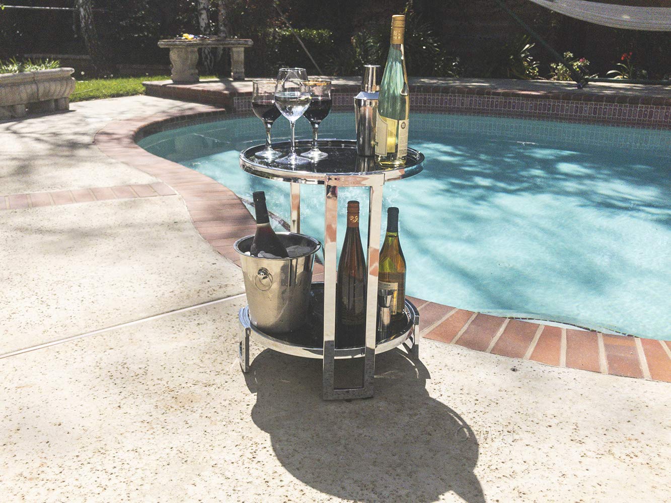 Round End Table with Chrome Finish - Modern Side Table for Living Room, Bedroom, or Office - Perfect for Small Spaces and Home Decor