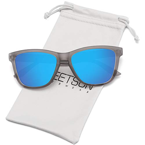 Matte Gray Frame / Blue Mirrored