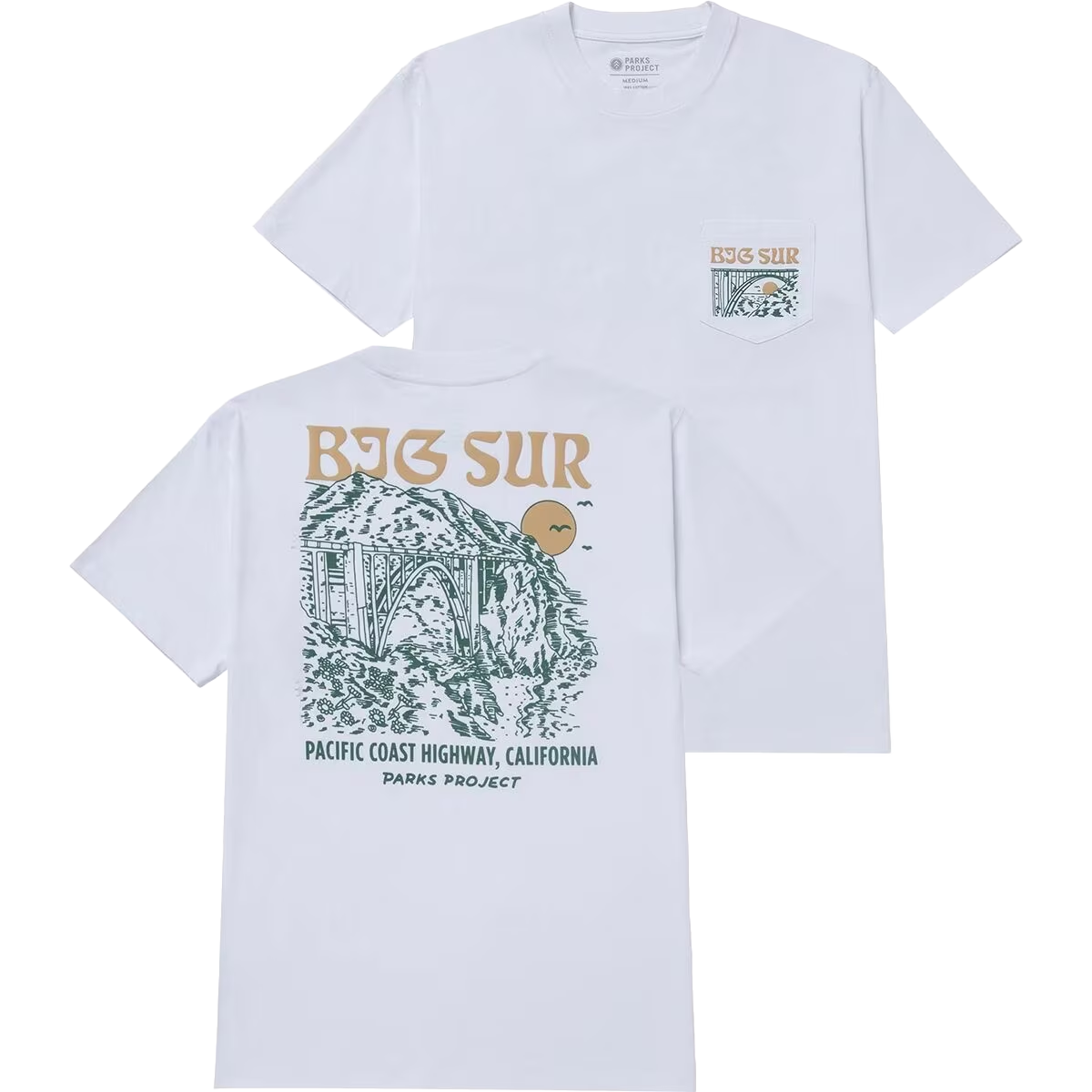 Big Sur Puff Print Pocket T-Shirt for Men - Soft Cotton Casual Tee with Unique Design - Perfect for Streetwear, Travel & Everyday Comfort