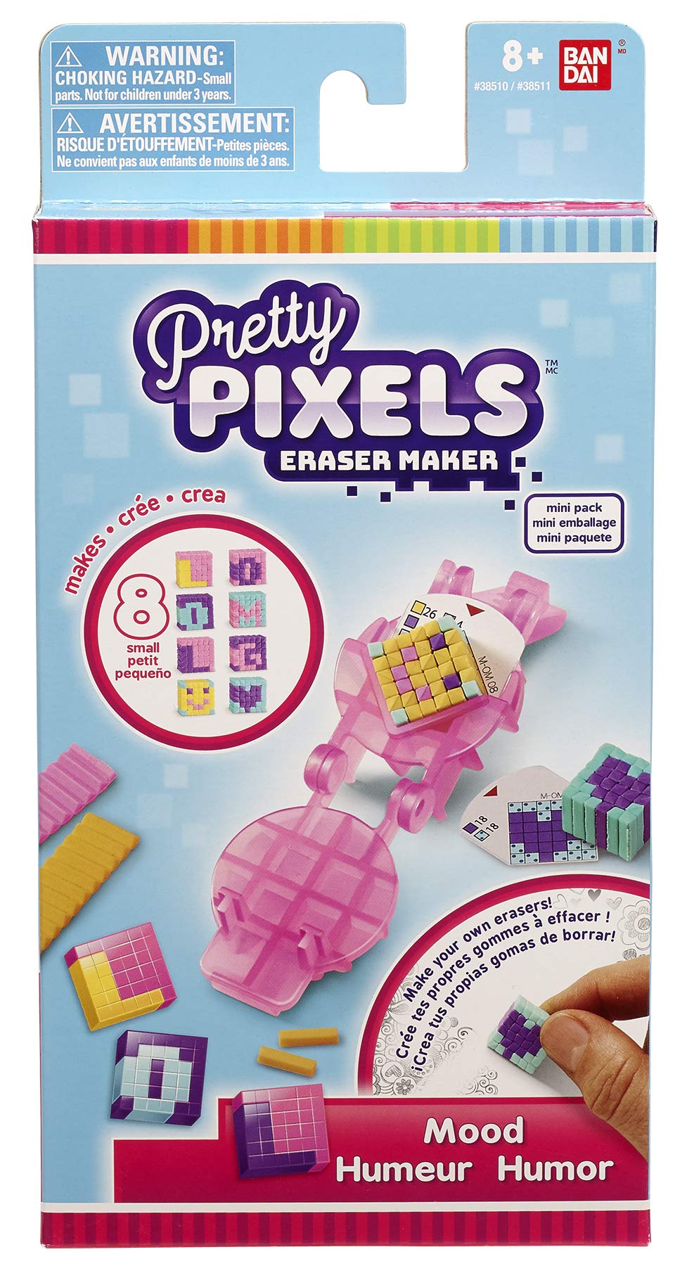 Pretty Pixels Eraser Maker Mini Pack - Cute DIY Eraser Kit for Kids & Adults - Fun School, Office & Craft Supplies for Stress Relief & Creative Play