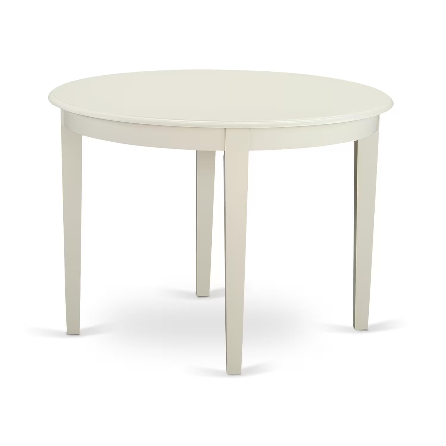 East West Furniture BONO5-LWH-W 5-Piece Round Dining Set with 42x42 Inch Table & 4 Chairs, Linen White - Perfect for Small Kitchens, Breakfast Nooks & Cozy Apartments