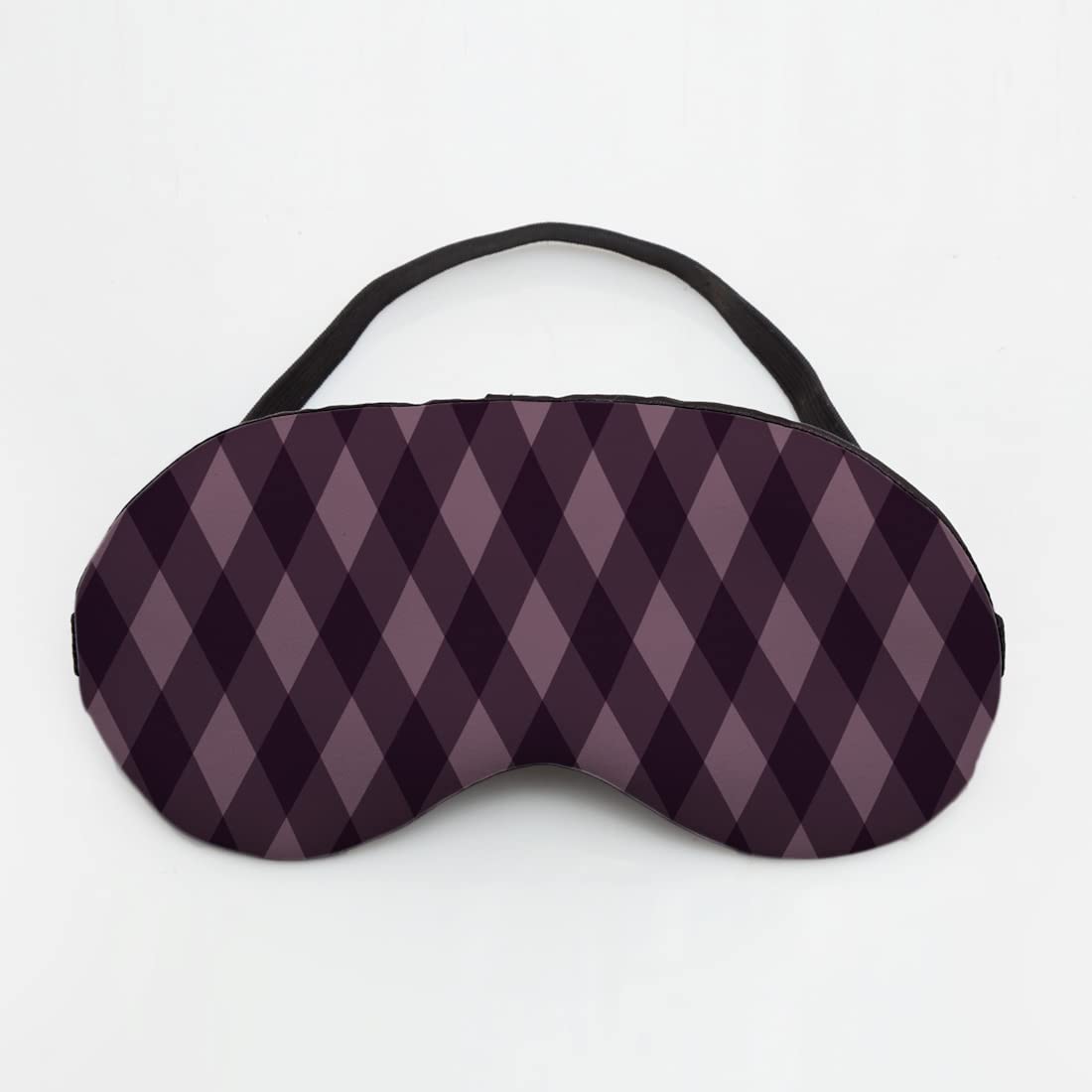 Crazyify Purple Checks Printed Sleep Mask for Women & Men - Soft & Comfortable Eye Cover for Relaxation, Meditation, Travel (7.4 x 4 Inches) | Perfect for Night Sleep, Airplane Travel & Nap Time