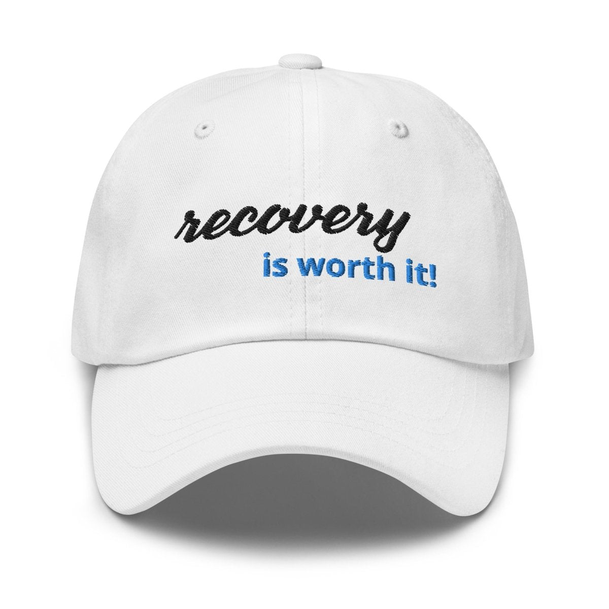 Recovery is Worth It Dad Hat - Stylish & Inspirational Baseball Cap for Addiction Recovery Support - Perfect for Sober Living, AA Meetings & Everyday Wear
