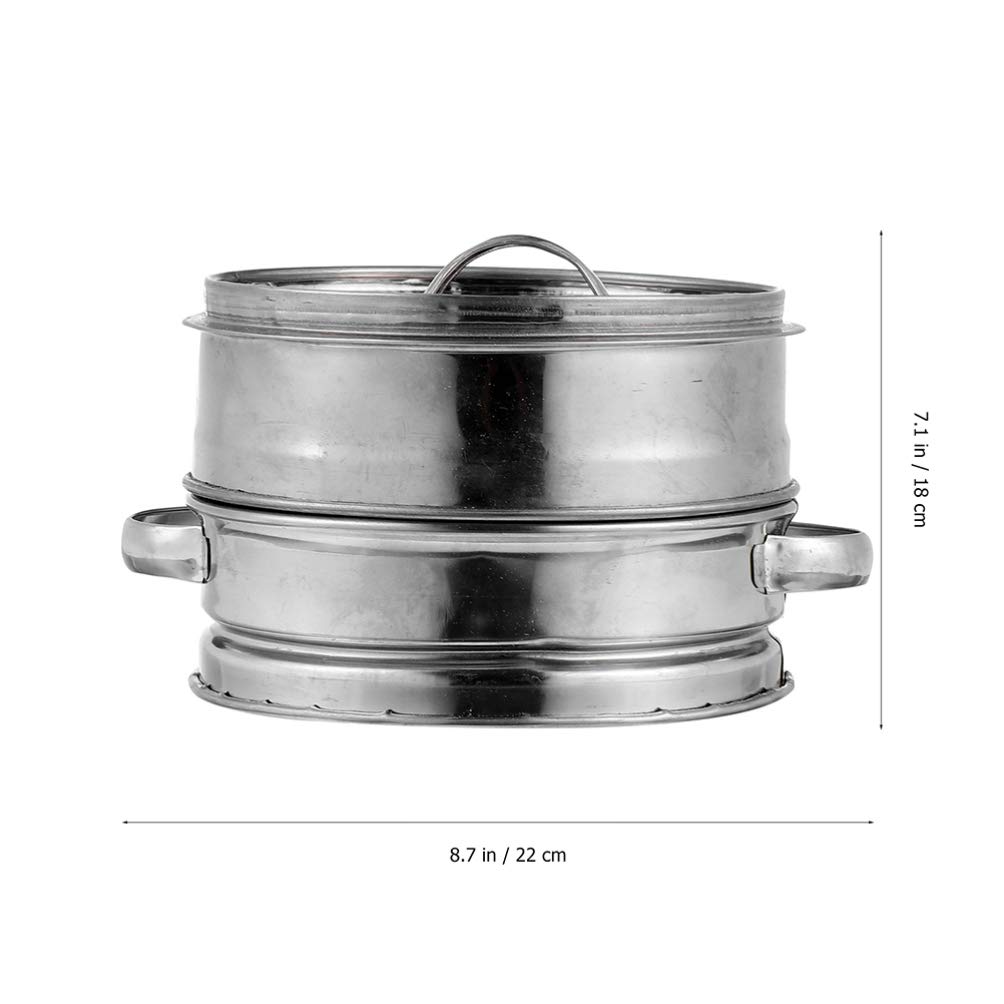 DOITOOL 2-Tier Stainless Steel Steamer Basket Set (18CM) - Vegetable & Food Steamer Pot with Insert for Healthy Cooking | Perfect for Dumplings, Vegetables & Seafood