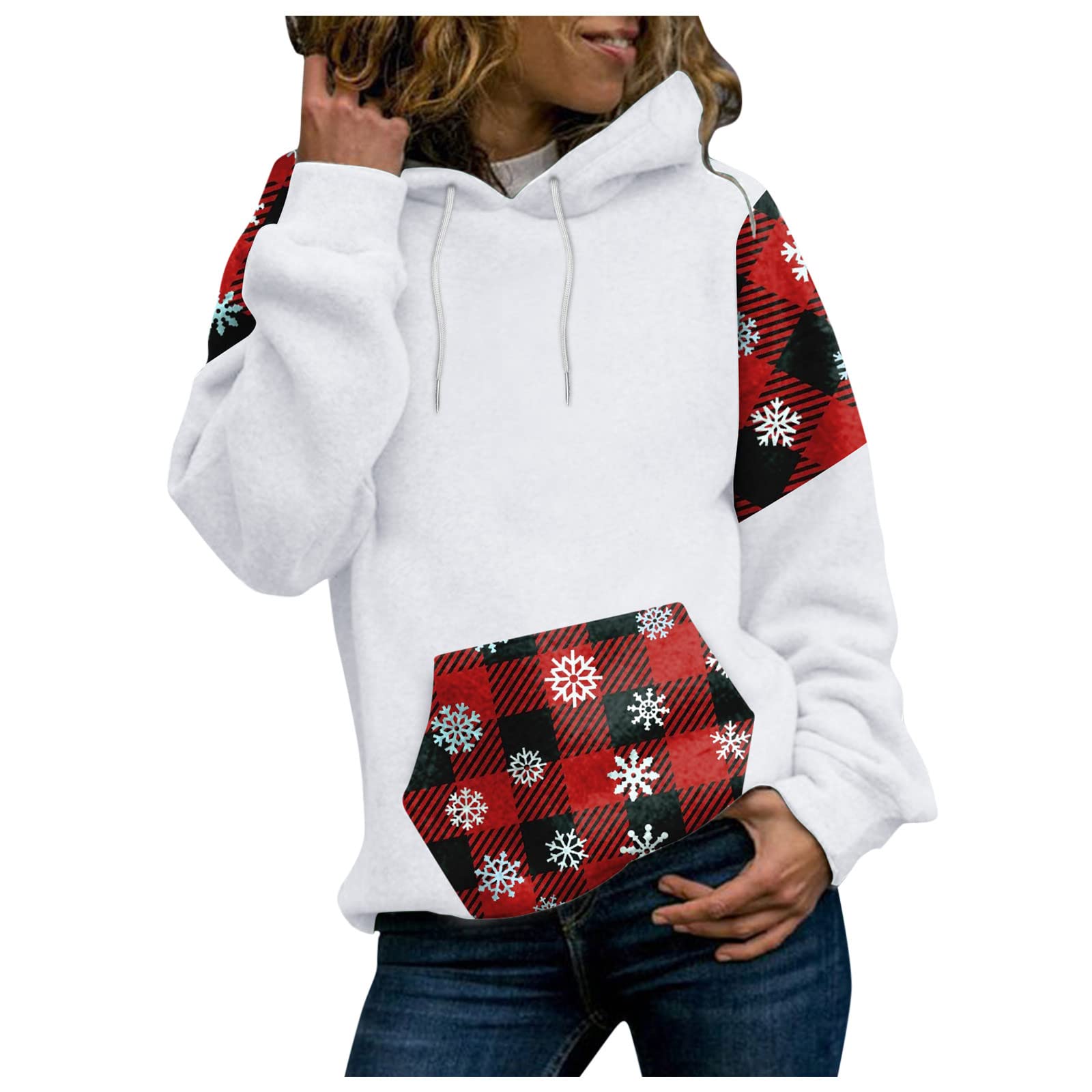 Plus Size Women's Christmas Check Stripe Long Sleeve Sweater Pullover - Cozy Holiday Casual Top for Parties & Family Gatherings