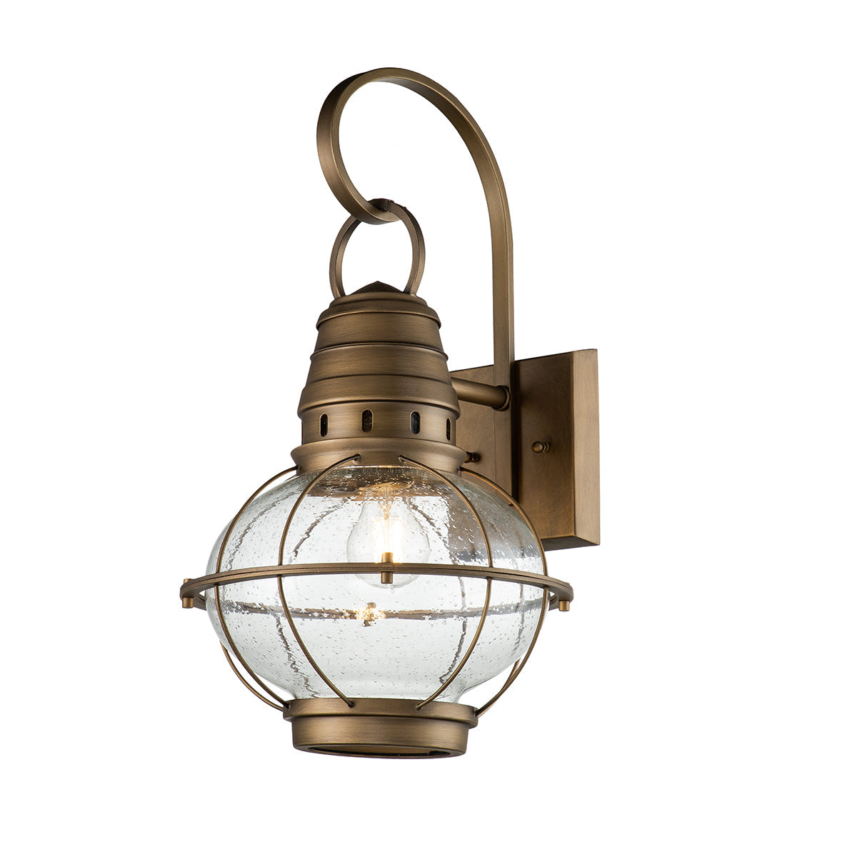 Bridge Point Small/Medium/Large Wall Lantern - Weathered Zinc/Natural Brass Finish Outdoor Lighting - Perfect for Porch, Garden, Patio & Entryway Decor