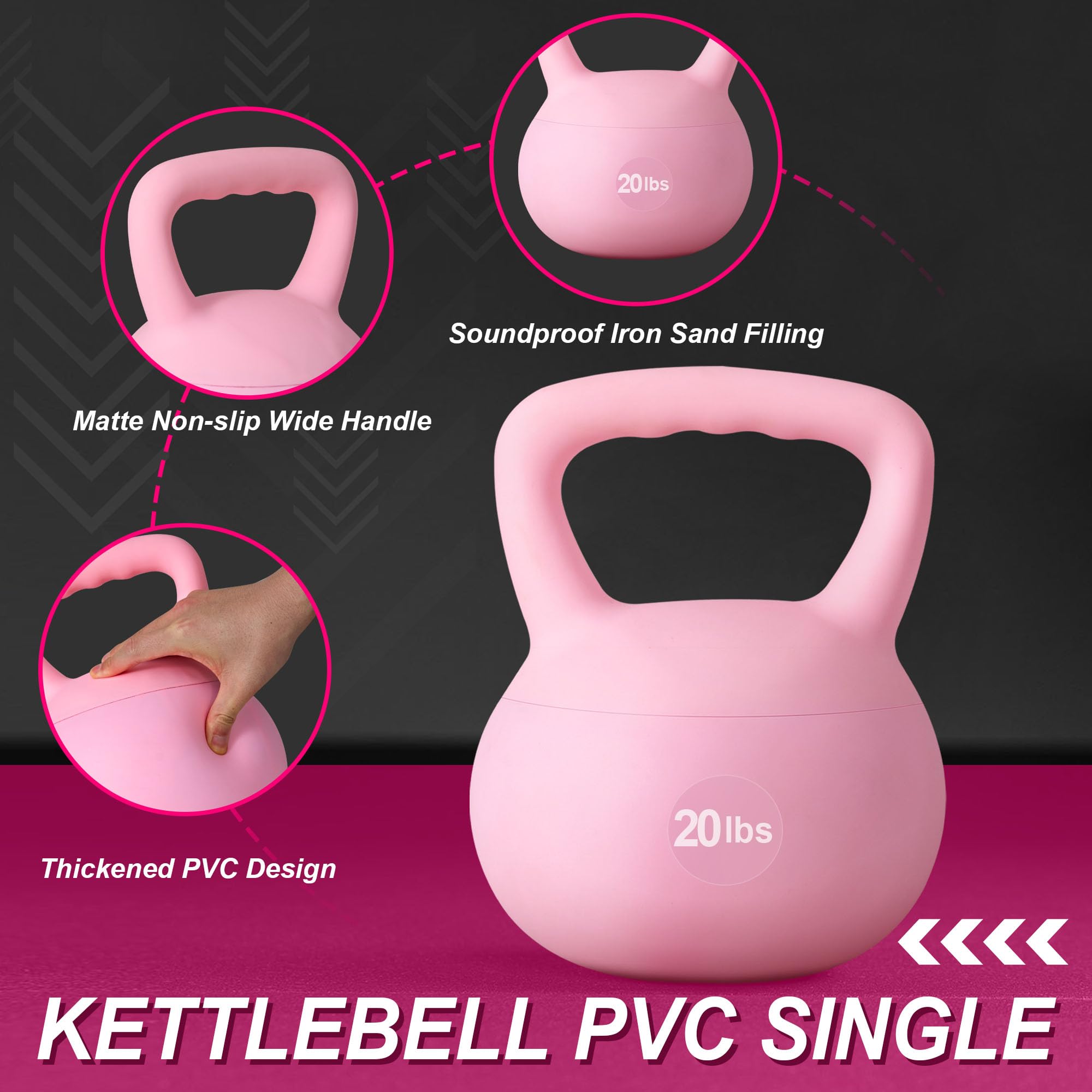 SogesPower Soft Kettlebells - Iron Sand Filled Adjustable Weights for Strength Training, Shock-Proof & Wide-Grip Handle - Home Gym Fitness Equipment for Women, Men & Kids | Perfect for Indoor Workouts, CrossFit & Family Exercise
