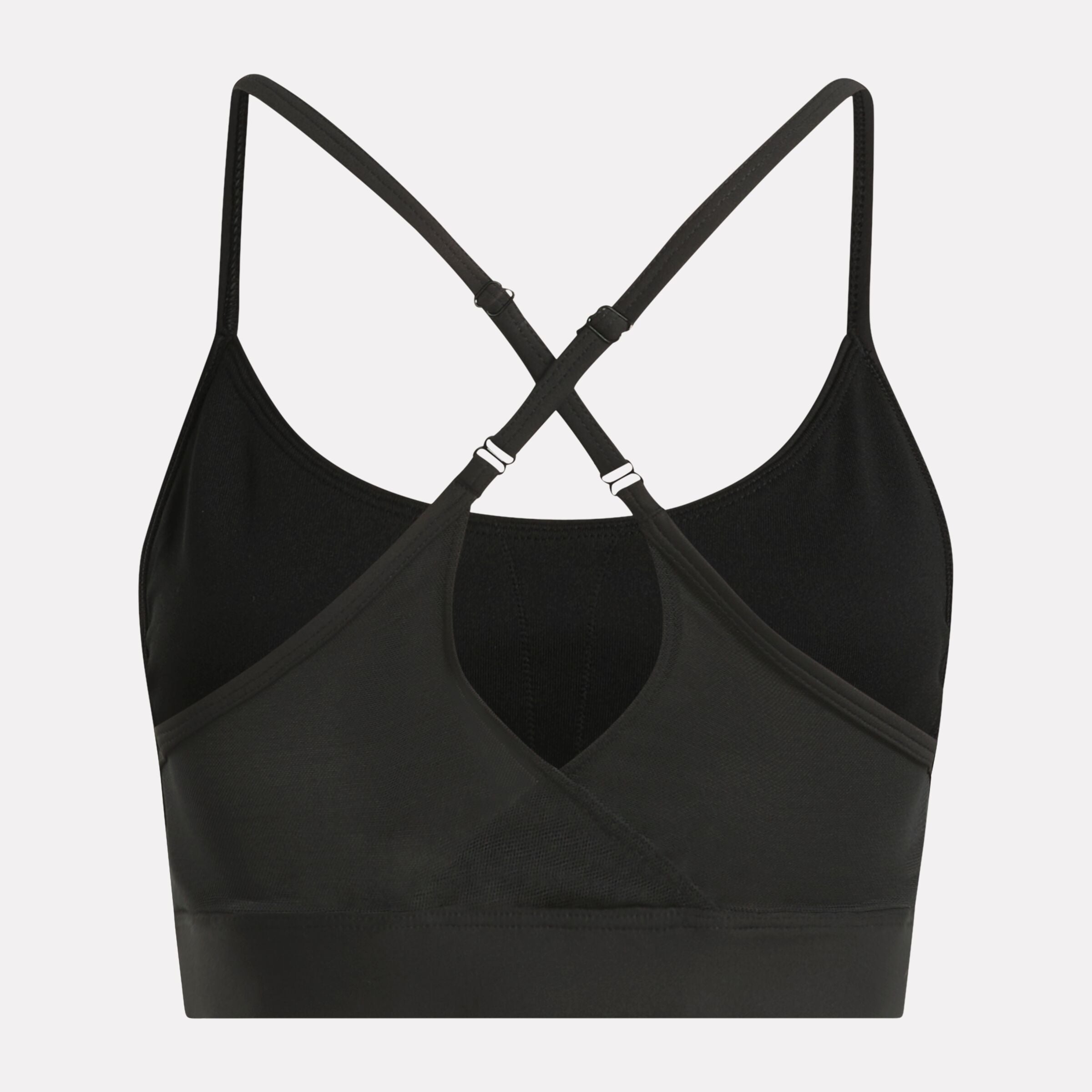 Reebok Lux Strappy Sports Bra for Women - Black - High Support Workout Top for Running, Yoga & Gym