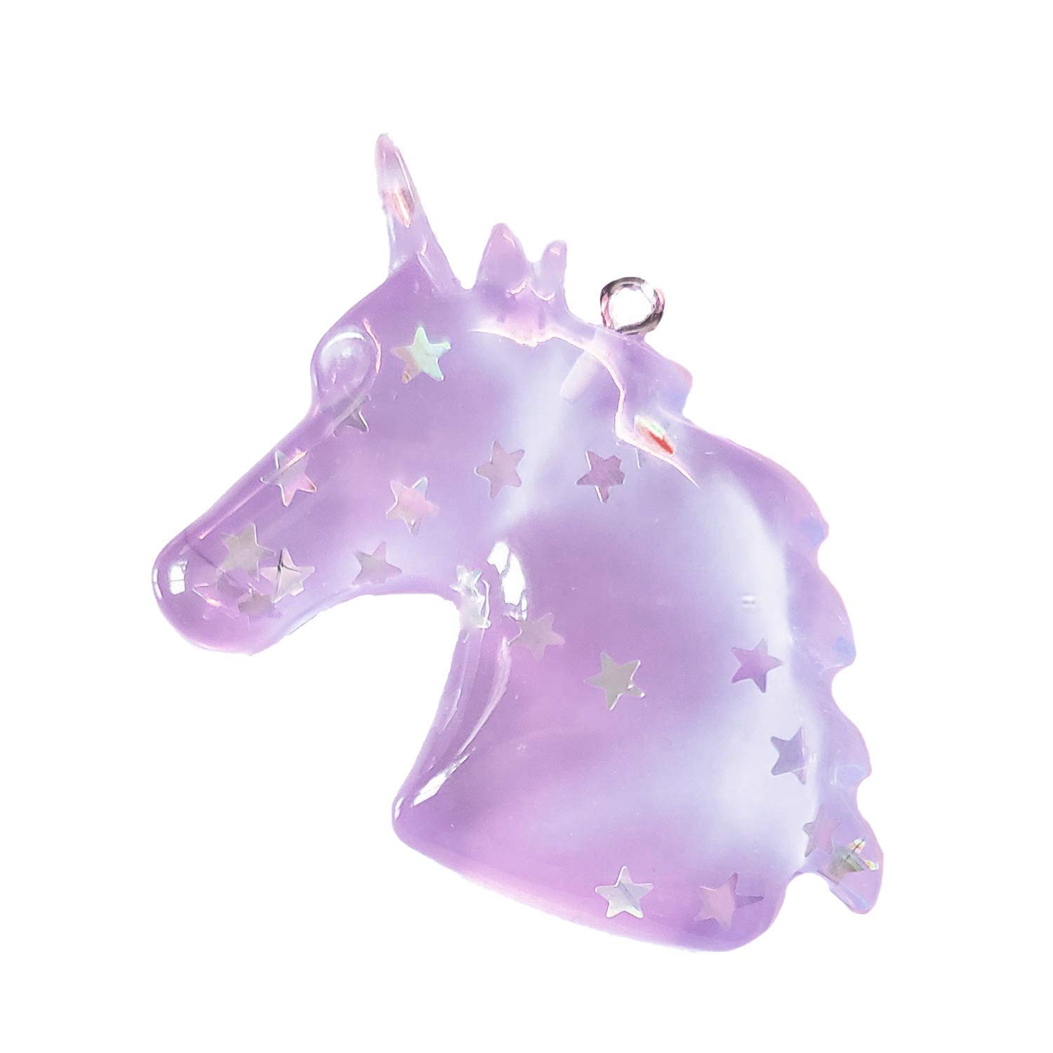Handmade Purple Unicorn Ceiling Fan Pull with Embedded Silver Stars | 12