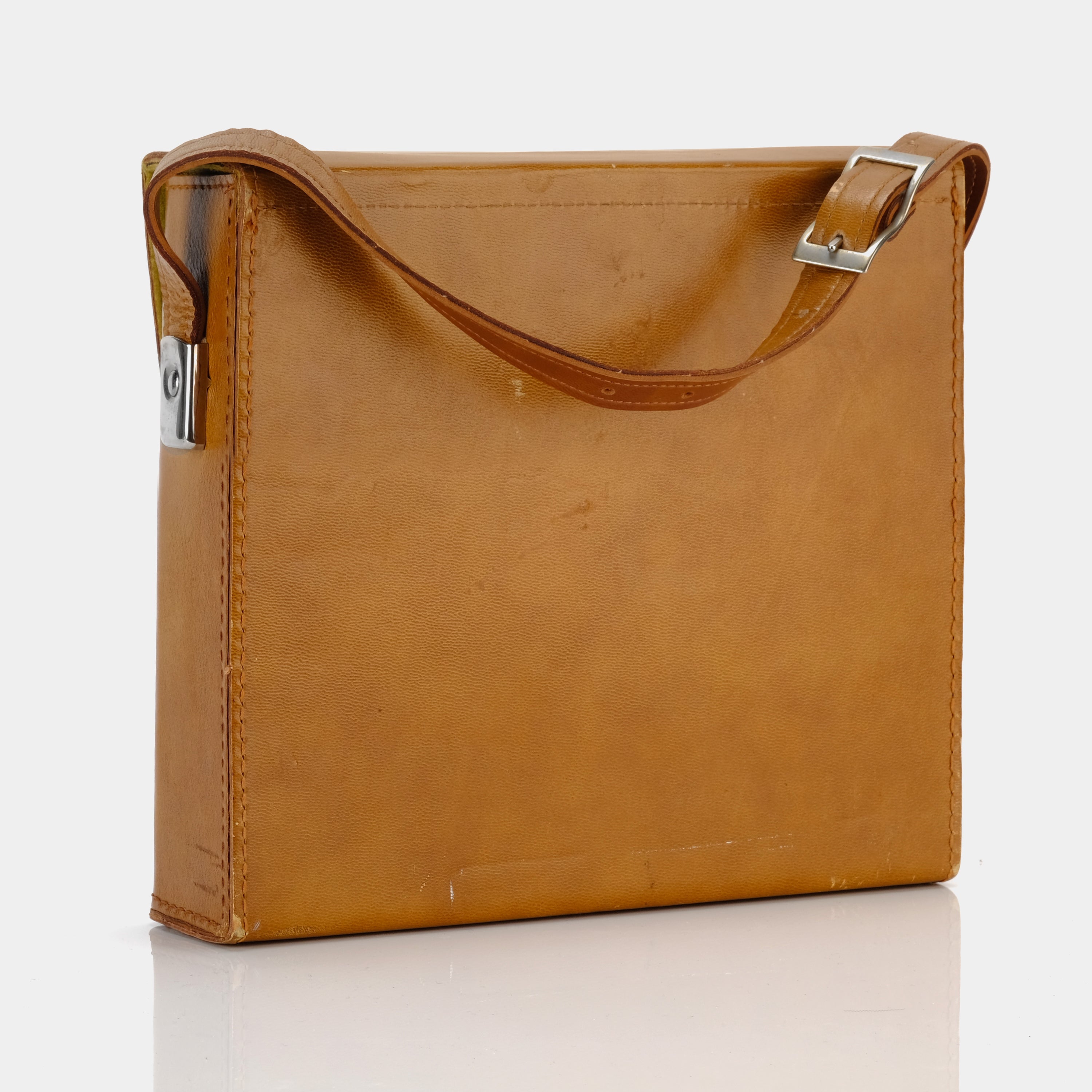 Premium Brown Leather Folding Instant Camera Case - Protective Cover for Fujifilm Instax Mini, Polaroid & Vintage Cameras - Perfect for Travel, Parties & Photo Walks