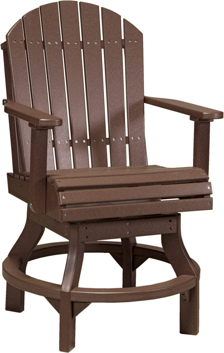 LuxCraft Adirondack Swivel Bar Stool - Counter Height Swivel Chair for Outdoor Patio, Deck, Poolside & Garden Relaxation