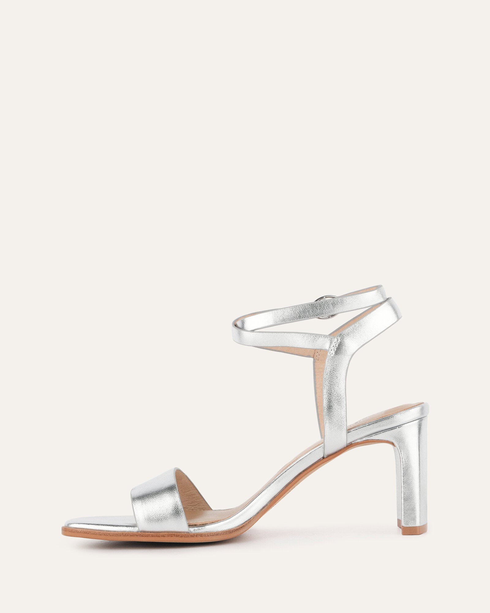 NATSU Women's Soft Silver Leather Mid Heel Sandals - Comfortable & Stylish for Summer, Beach, Party, and Casual Wear