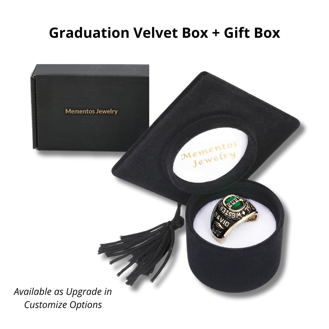 Authentic PJM Mementos USA Premium Class Ring for Men - 925 Sterling Silver or 10KT Gold Custom Graduation Ring - Personalized High School, College & University Rings - Perfect Graduation Gift for Him - Ideal for Commencement Ceremonies, Alumni Events & Special Occasions