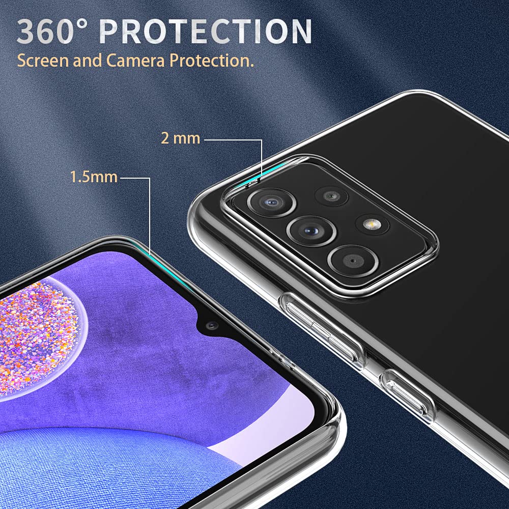 Crystal Clear Samsung Galaxy A23 5G Case - Soft Slim Fit Transparent TPU Protective Cover | Shockproof & Anti-Scratch | Perfect for Everyday Use, Work & Travel