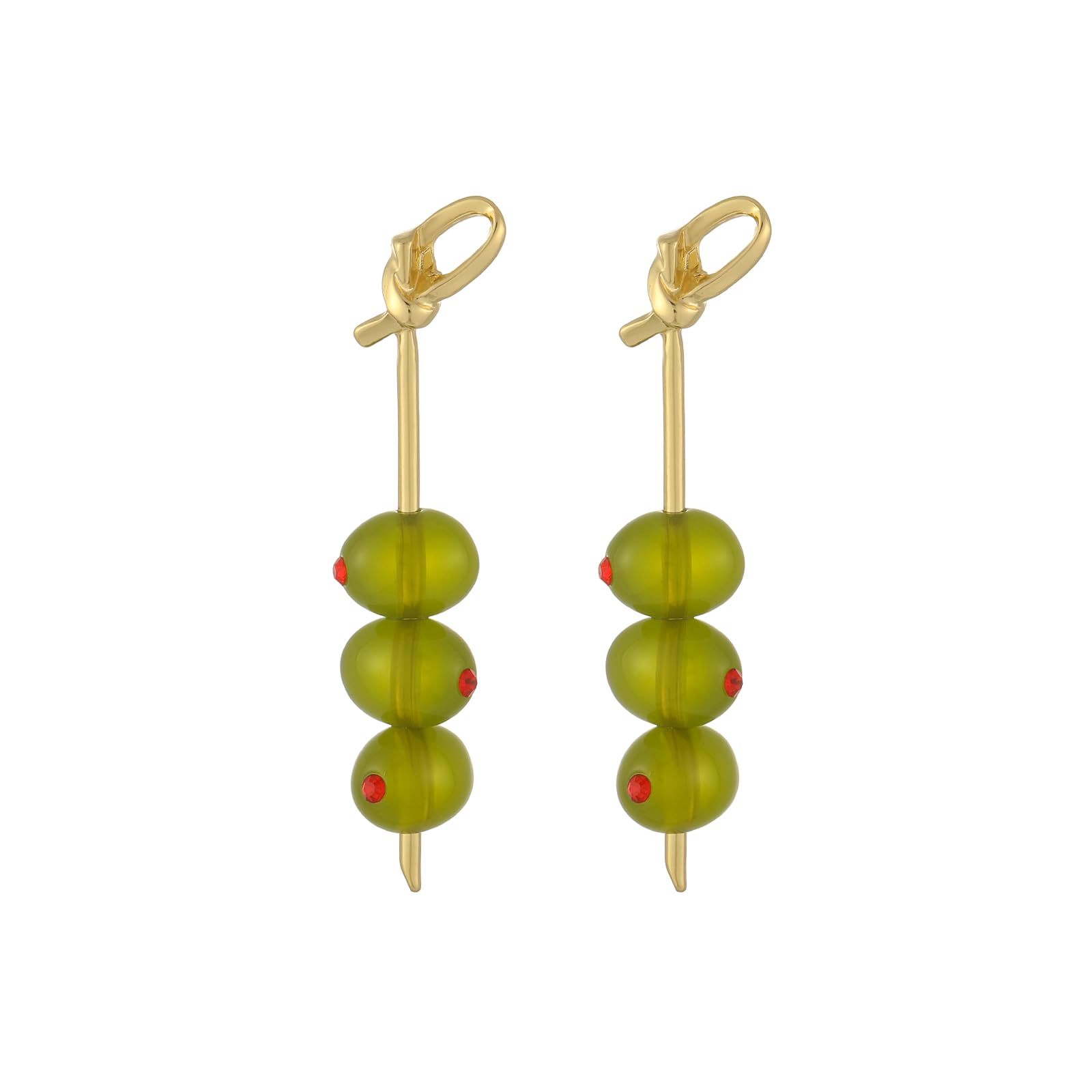 Madison Tyler Gold Plated Fruit Dangle Earrings for Women - Strawberry, Apple, Cherry & Olive Flower Earrings | Sweet Jewelry Gift for Her | Perfect for Summer Parties, Date Nights & Casual Wear