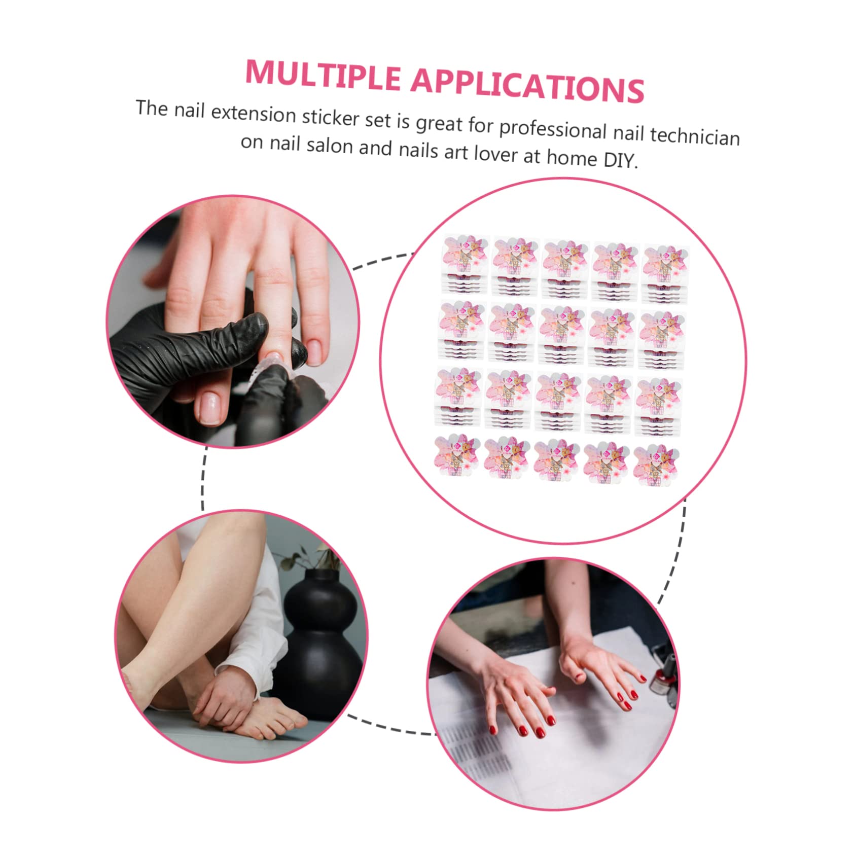 FOMIYES 100 PCS Holographic Nail Forms - DIY Nail Extension Kit with Sticker Guides for Professional Salon & Home Manicure | Perfect for Acrylic, Gel & Nail Art Designs
