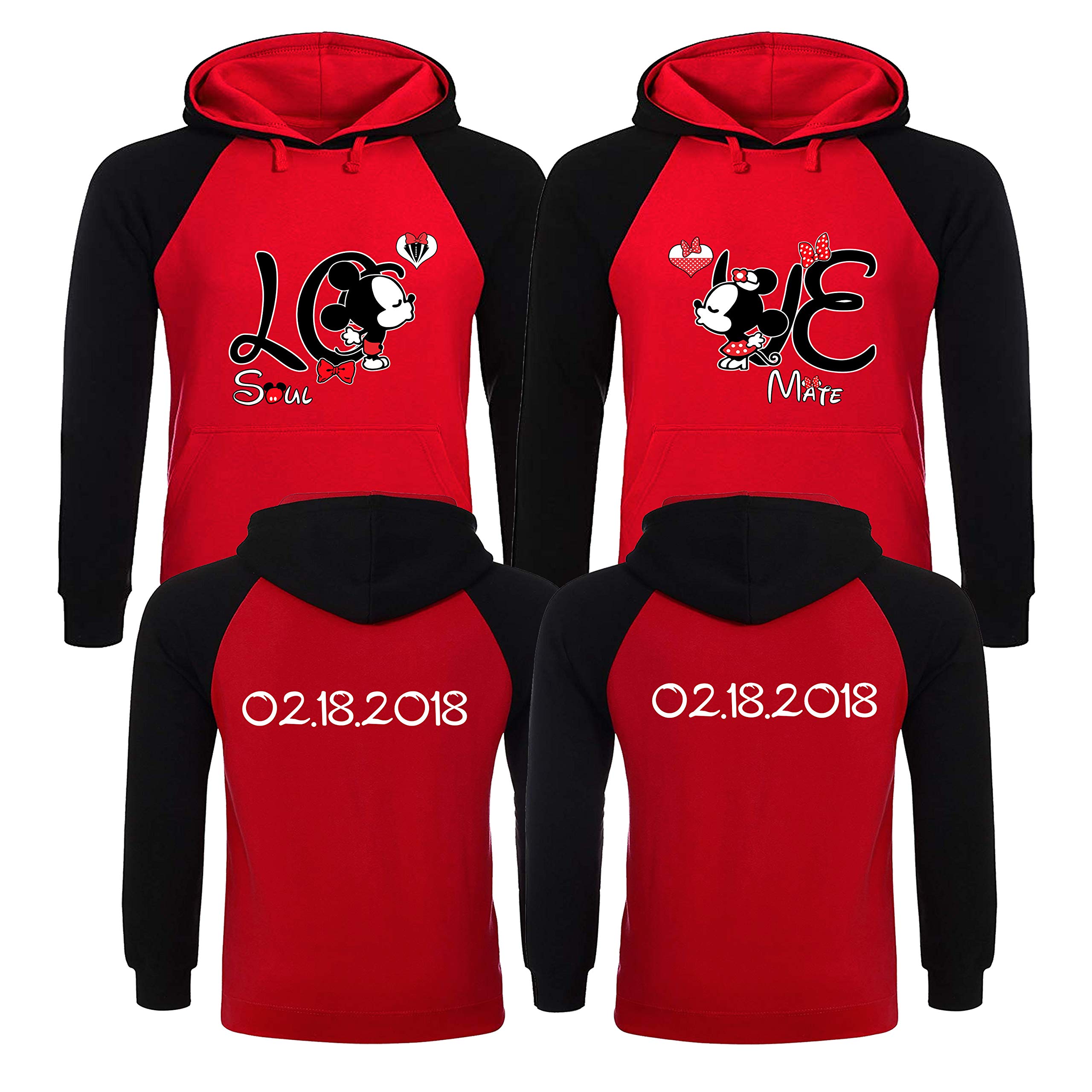 Custom Disney Couple Hoodies for Him and Her - Matching His & Hers Sweatshirts for Couples, Date Nights & Disney Vacations