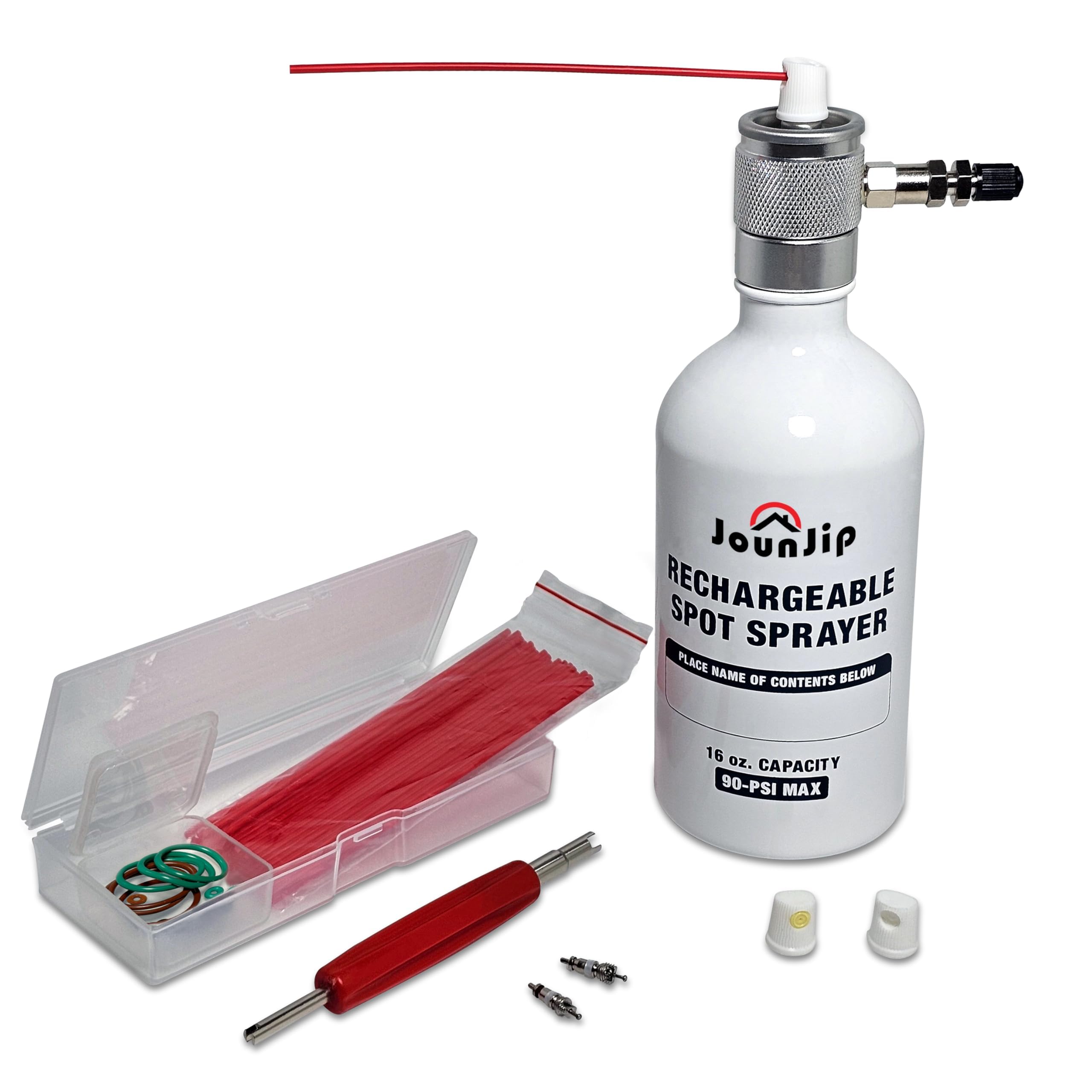 JOUNJIP Refillable Non-Aerosol Compressed Air Spray Bottle - 16oz Pressurized Sprayer for Automotive, Cleaning & Lubrication - Aluminum Can Sprayer (Empty) - Perfect for DIY Car Detailing, Home Cleaning & Workshop Maintenance