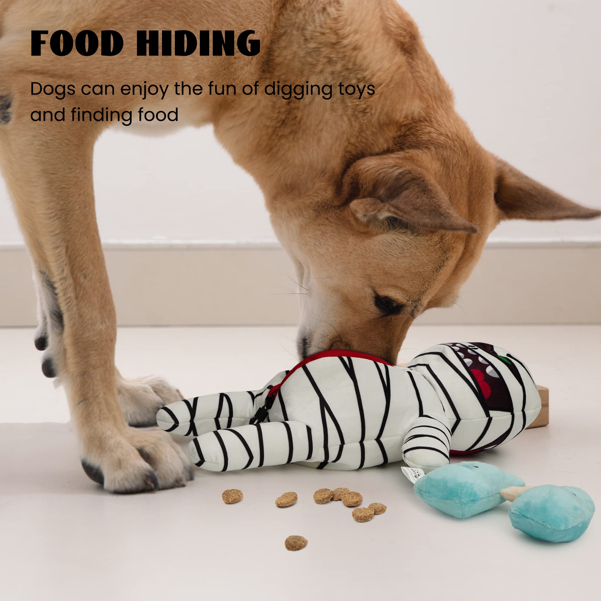 Halloween Zombie Mummy Dog Chew Toy with Squeaker & Organs - Funny Interactive Plush Puzzle Toy for Puppy Training, Small & Medium Dogs - Perfect for Hide & Seek Games and Halloween Pet Costume Parties
