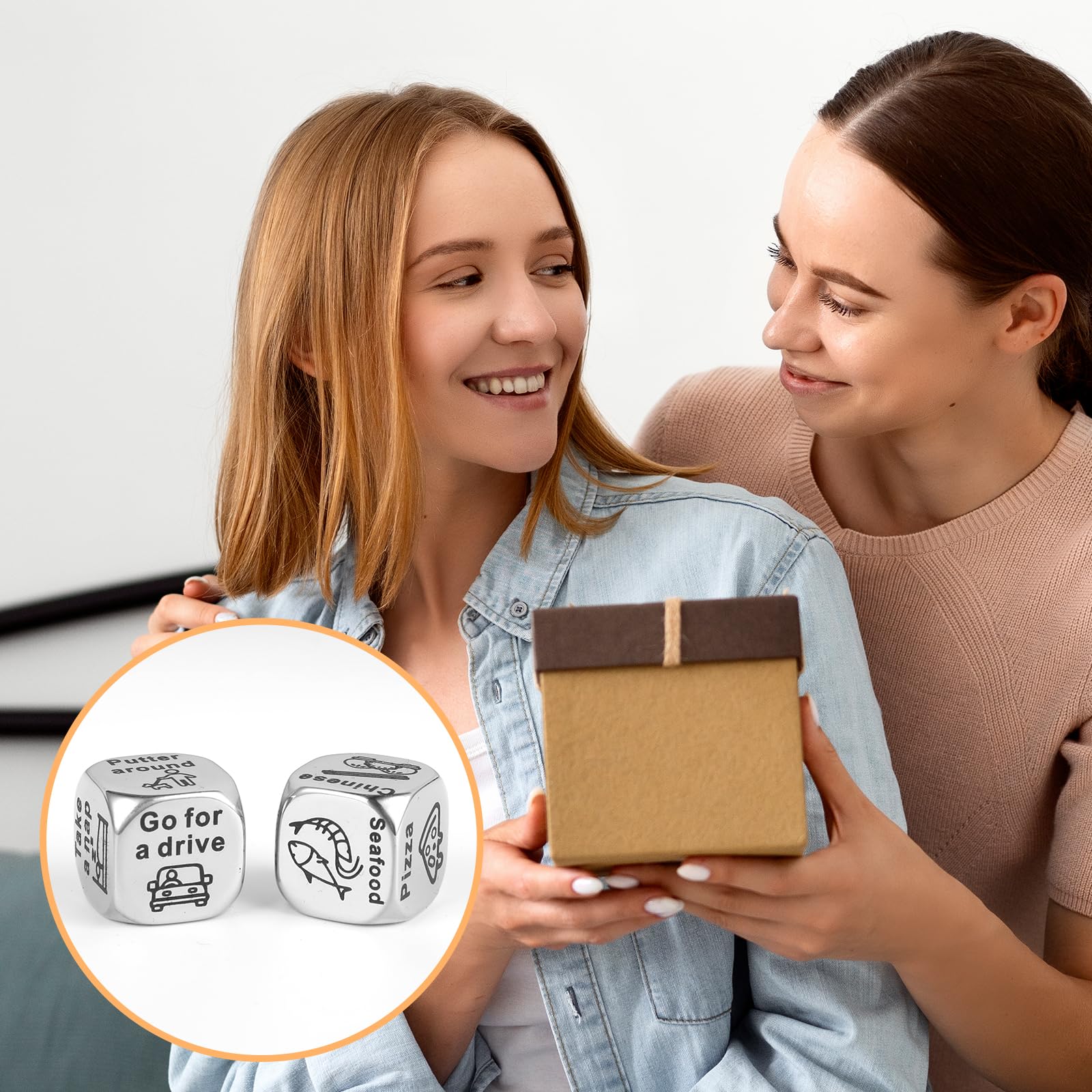 Grevosea 2-Piece Retirement Decision Dice Set - Fun Retirement Gift for Men & Women, Teachers, Employees - Steel Anniversary & Birthday Present for Him or Her - Perfect for Retirement Parties, Office Farewells & Milestone Celebrations