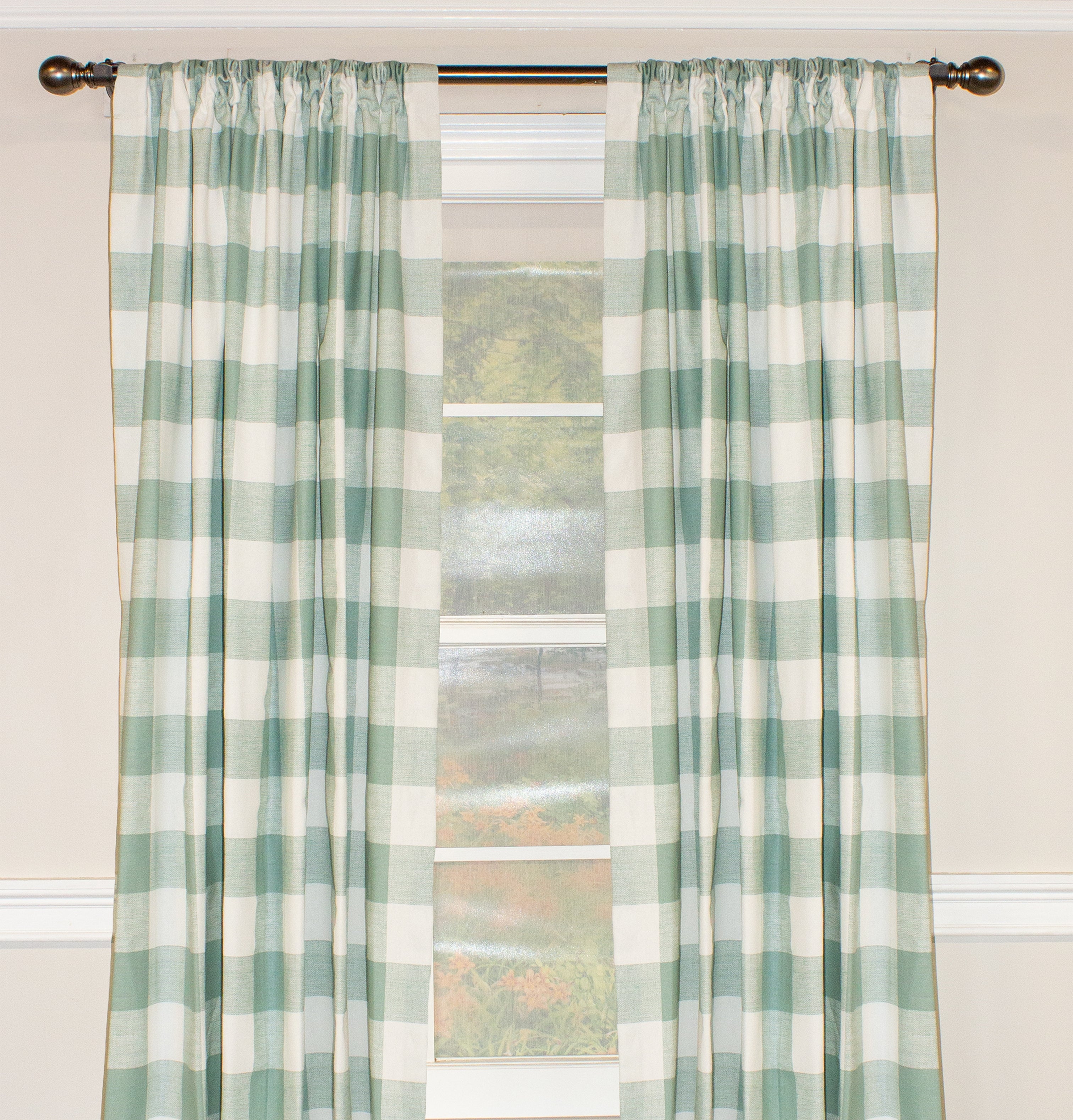 Buffalo Check Large Window Curtain Panels - Black & Red Plaid Thermal Insulated Drapes for Living Room, Bedroom & Kitchen - Noise Reducing & Energy Saving Home Decor