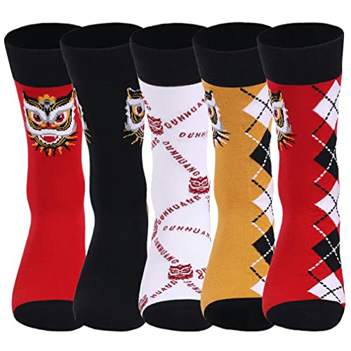 5 Pairs, Argyle Lion #01
